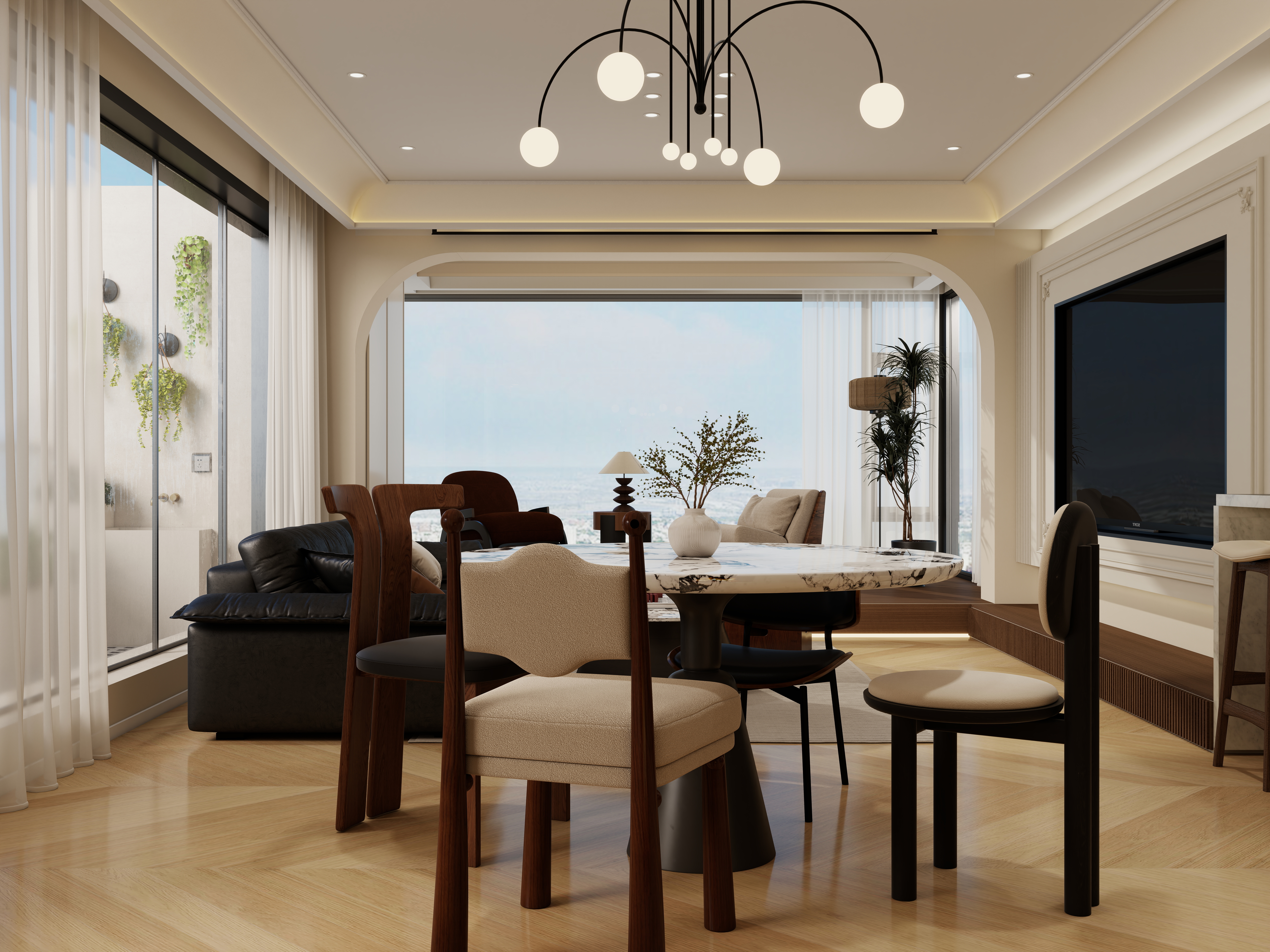 李佳洋-翡丽和鸣一层客餐厅装修效果图第4张