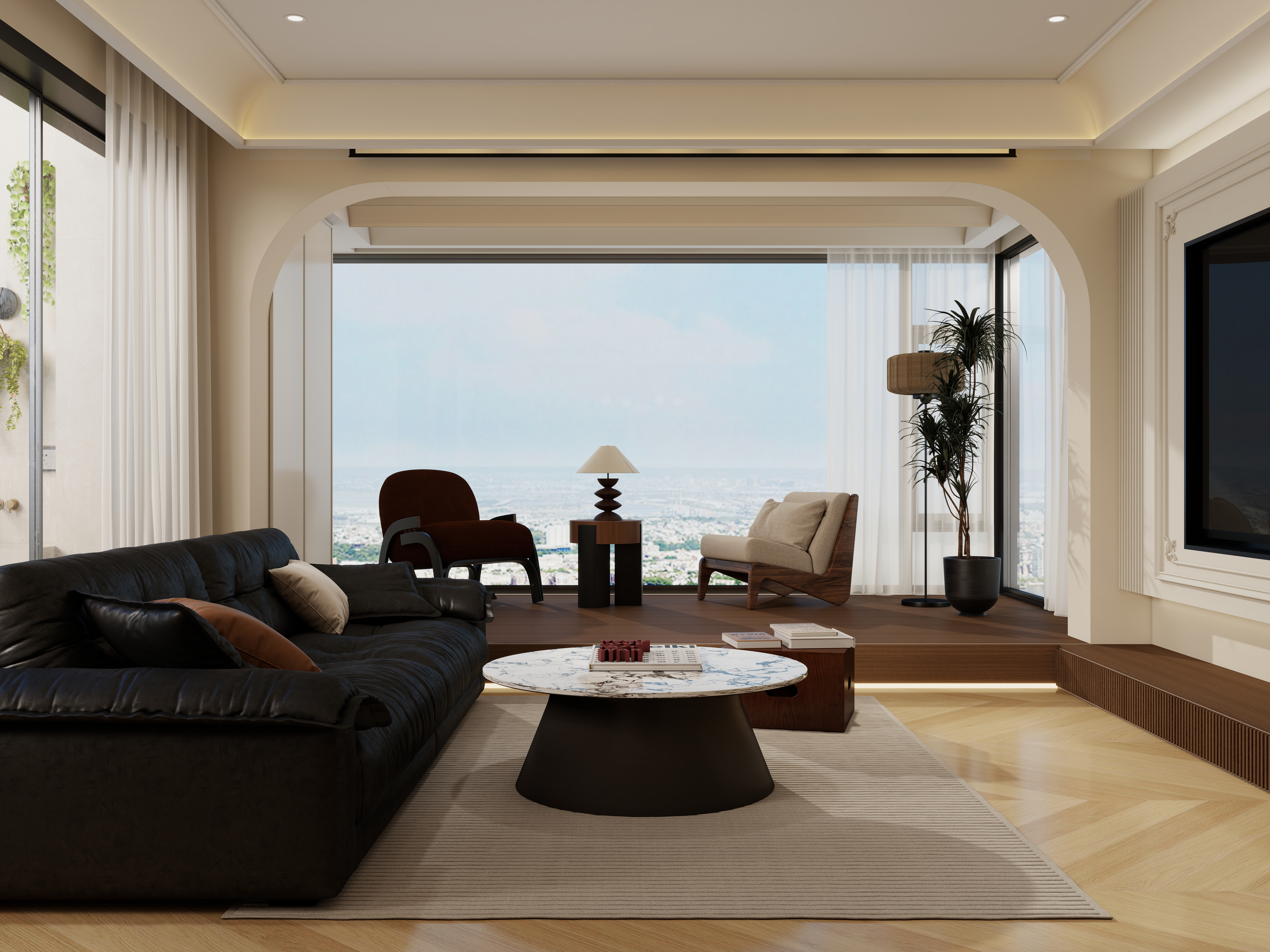 李佳洋-翡丽和鸣一层客餐厅装修效果图第3张