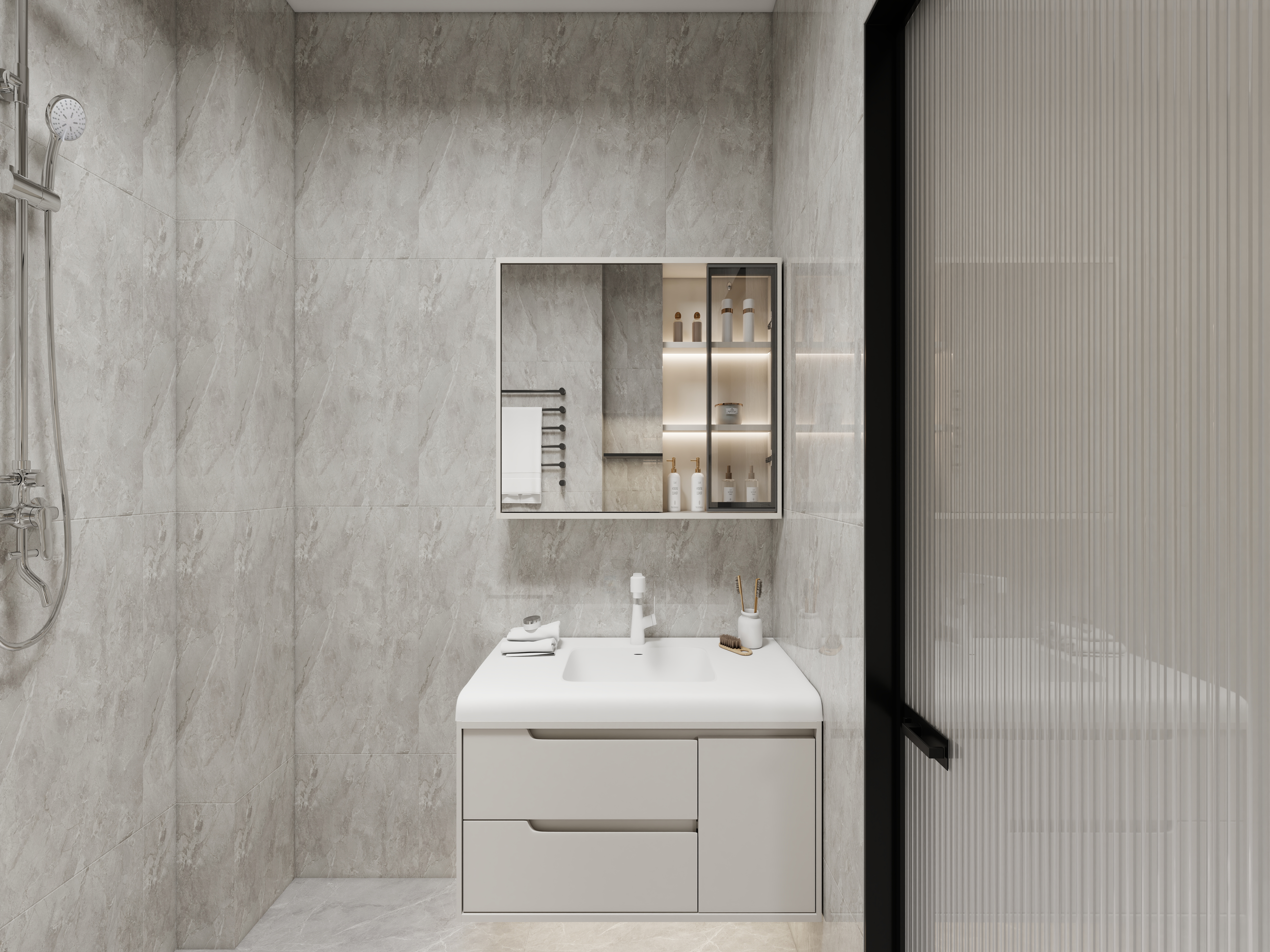 艺雅丽-105平现代简约 一层卫生间装修效果图第1张