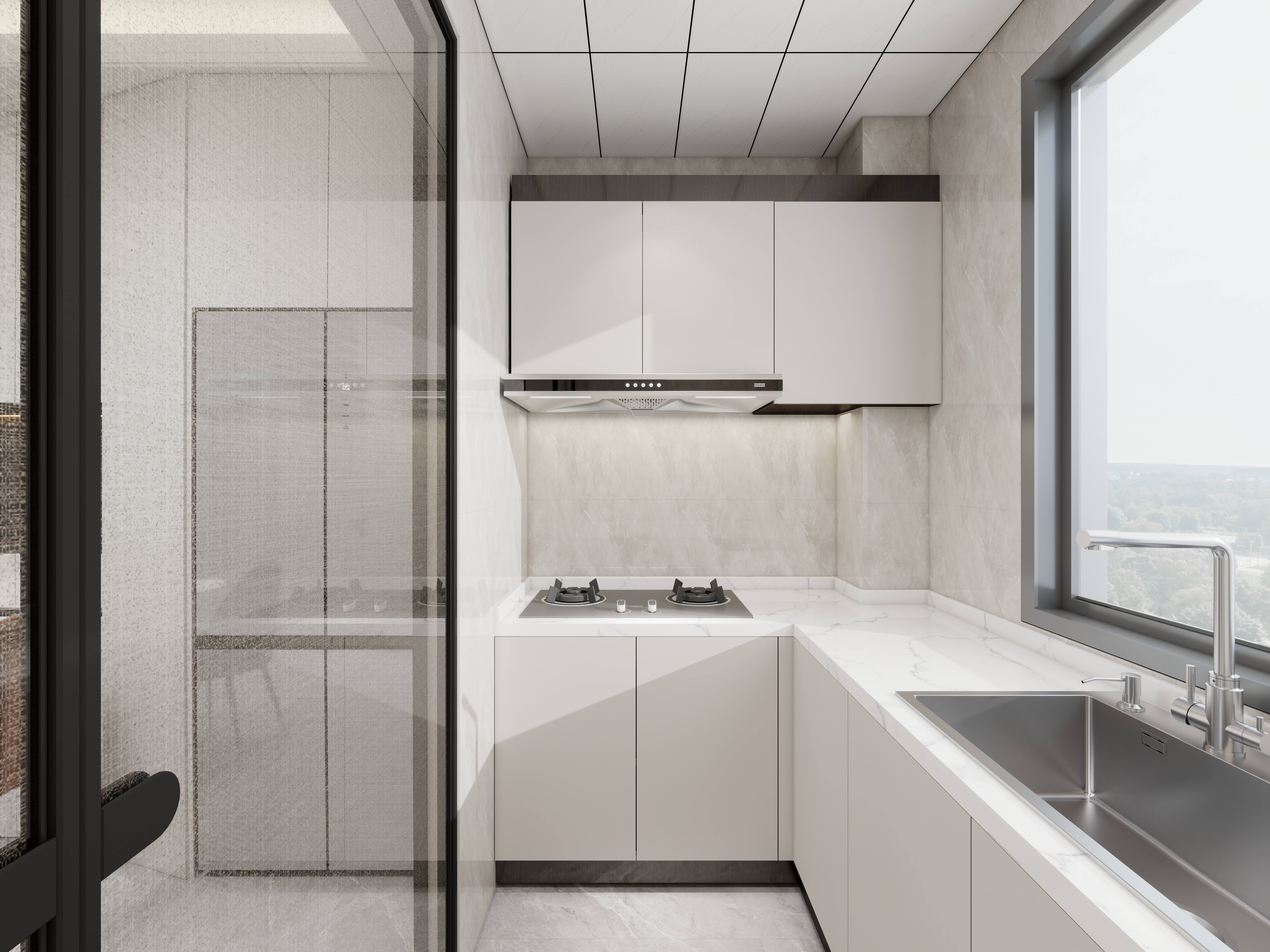 艺雅丽-105平现代简约 一层厨房装修效果图第2张