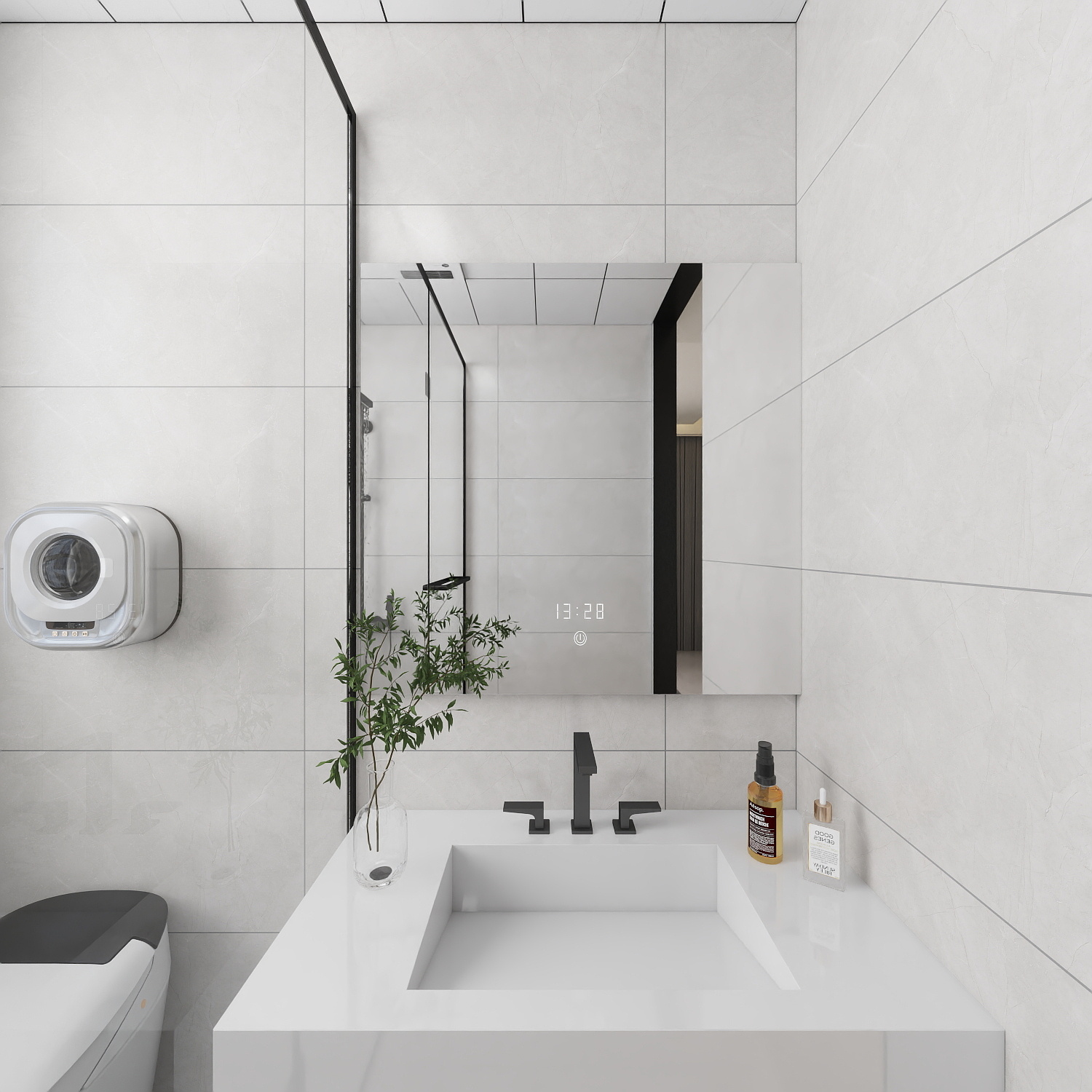 艺雅丽-143平意式极简   一层卫生间装修效果图第3张