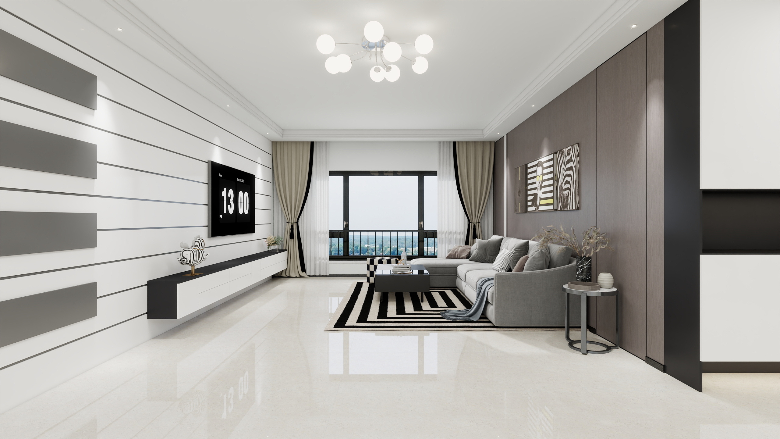 君子兰IP-福增品阁现代简约158㎡3室-装修设计方案