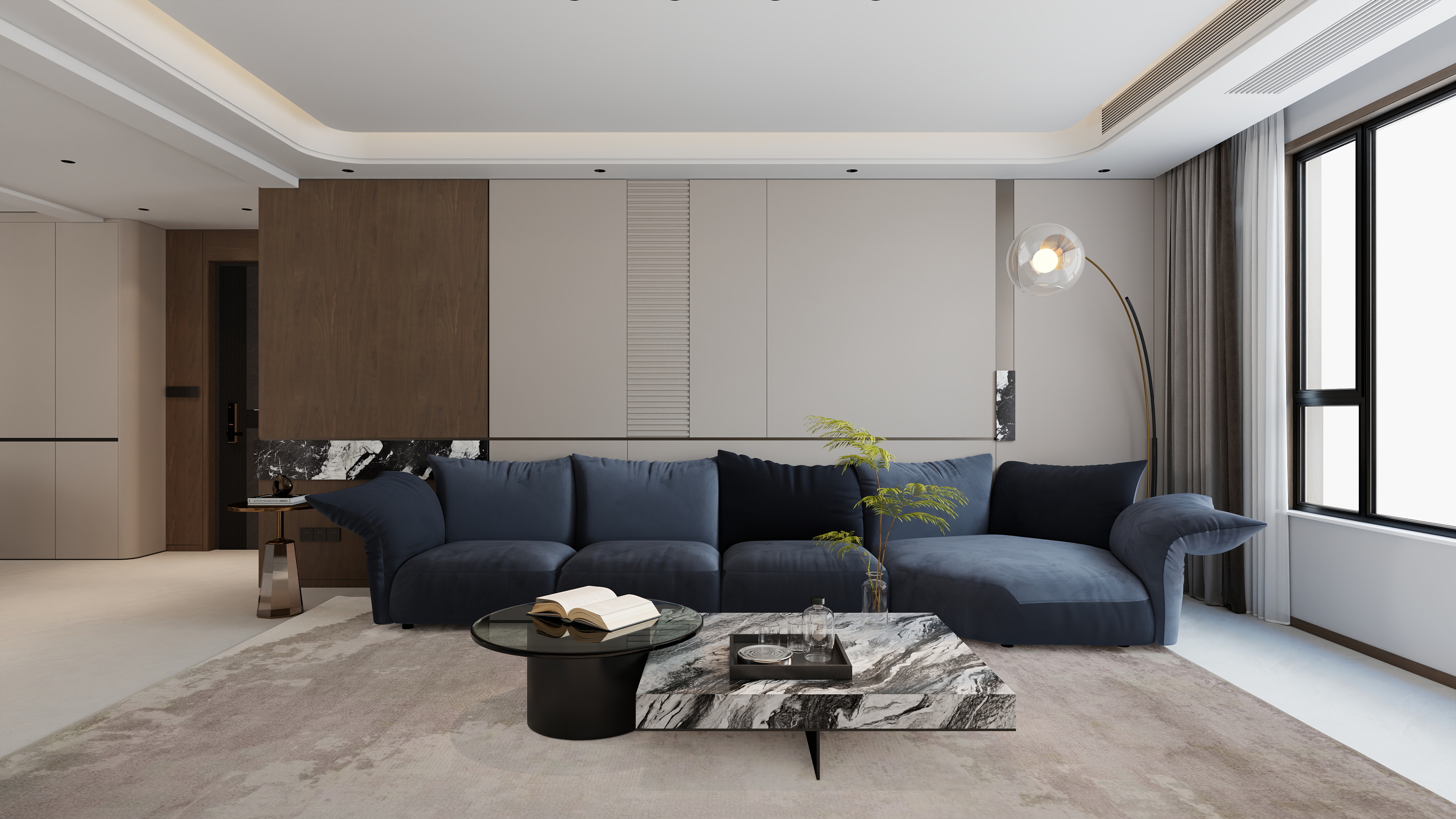 梦天木门垣曲店-滨河壹号1-1001(现代轻奢）-装修设计方案