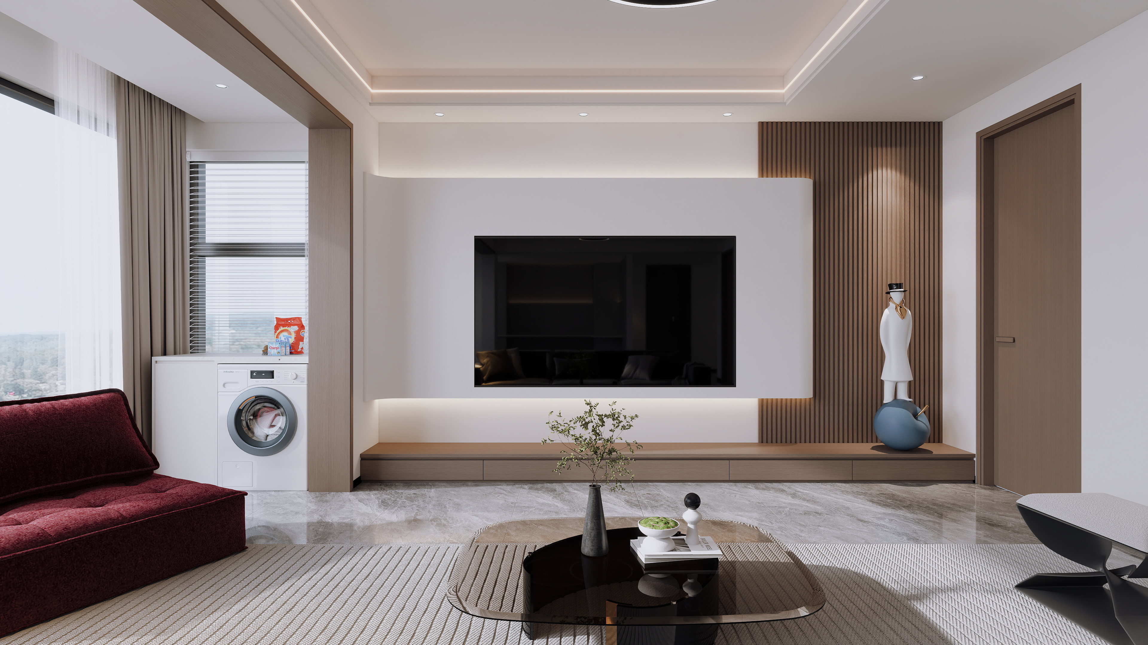 星空设计500一套-现代简约120㎡3室装修效果图