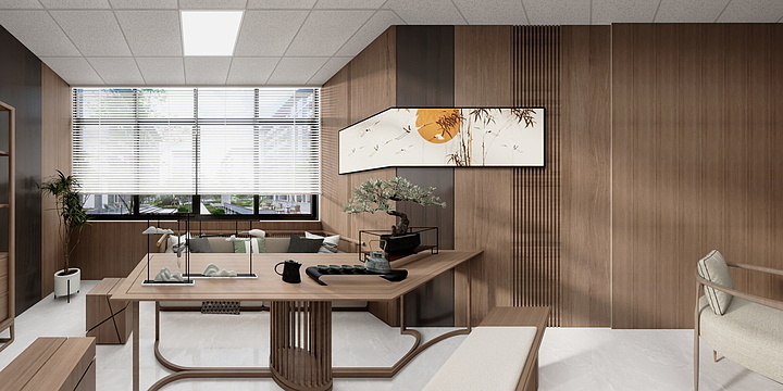 肥鹅设计丨小方-接待室-装修设计方案