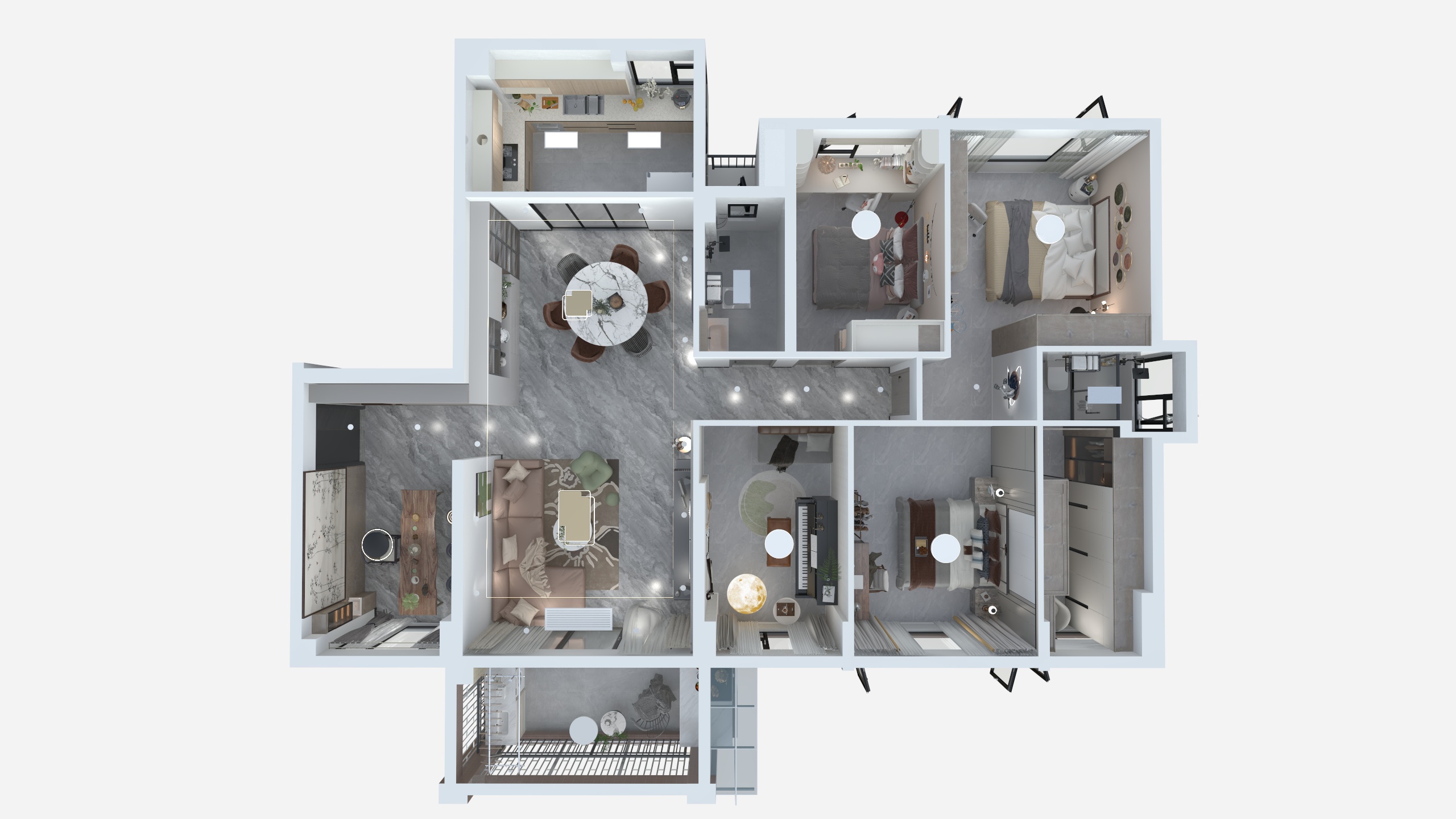 ABS效果图代画-尚东世纪150㎡-装修设计方案