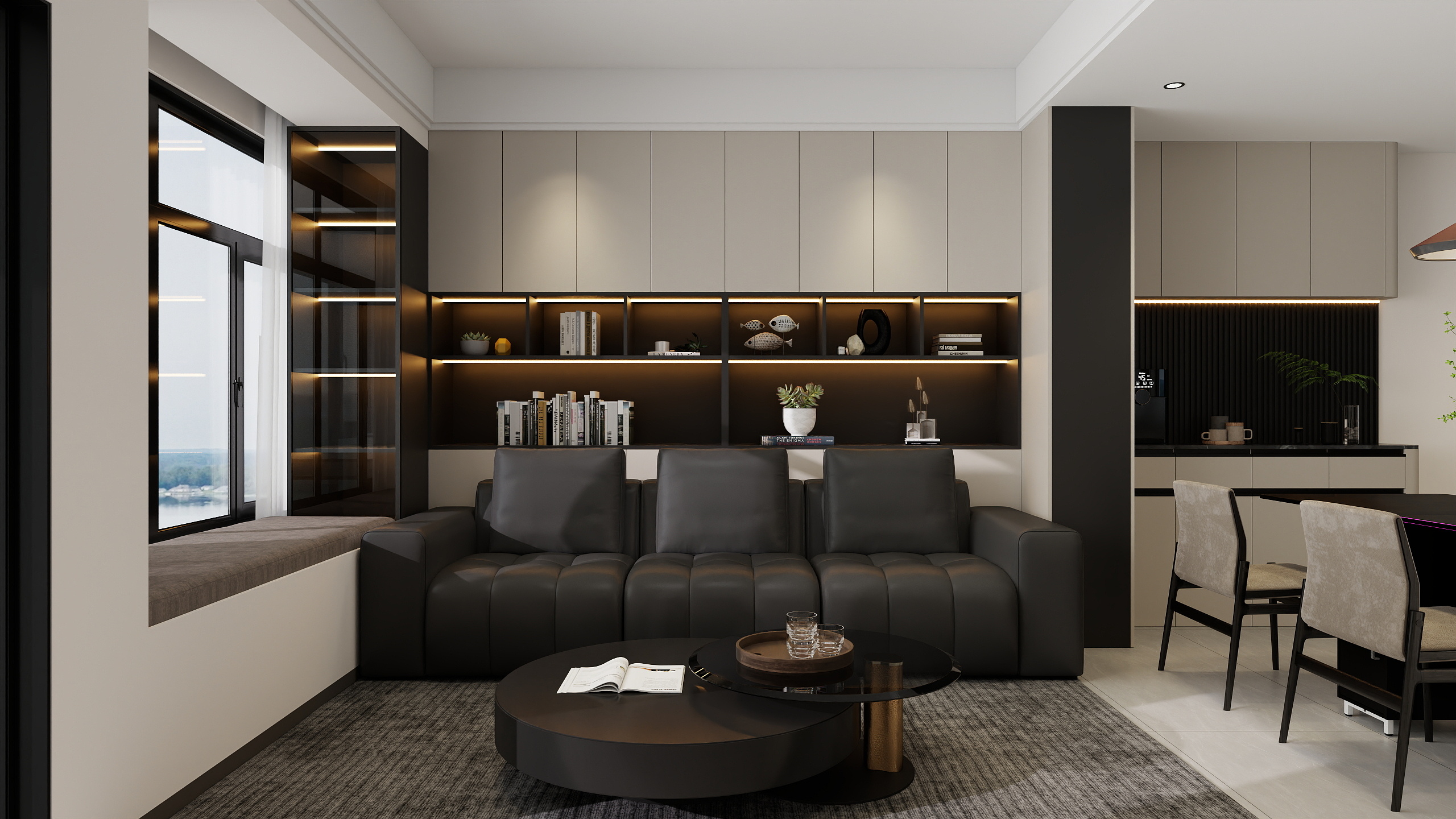 李青越-78平现代风格两室装修效果图