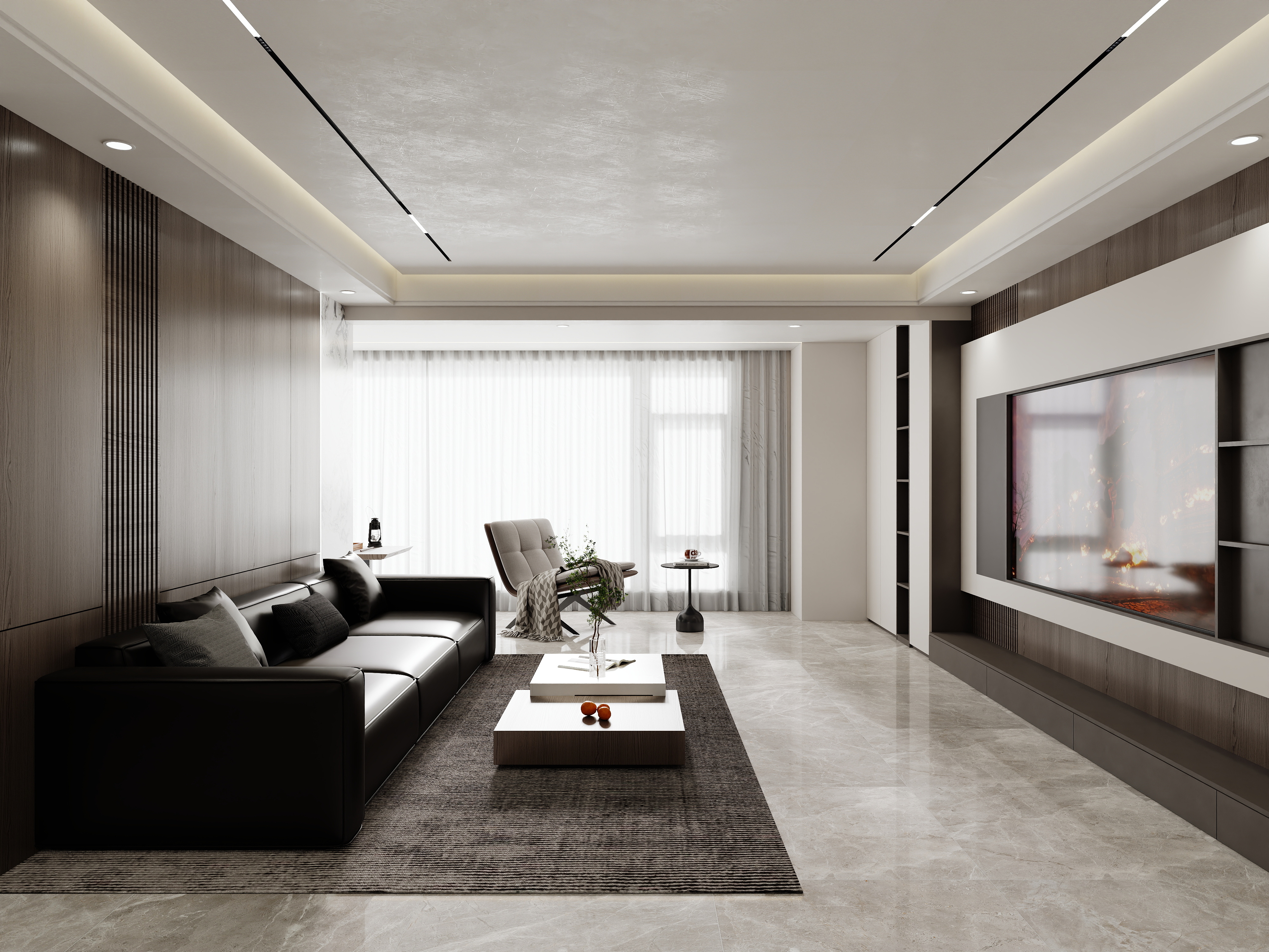 壹诺设计工作室-125㎡4室-现代简约装修效果图