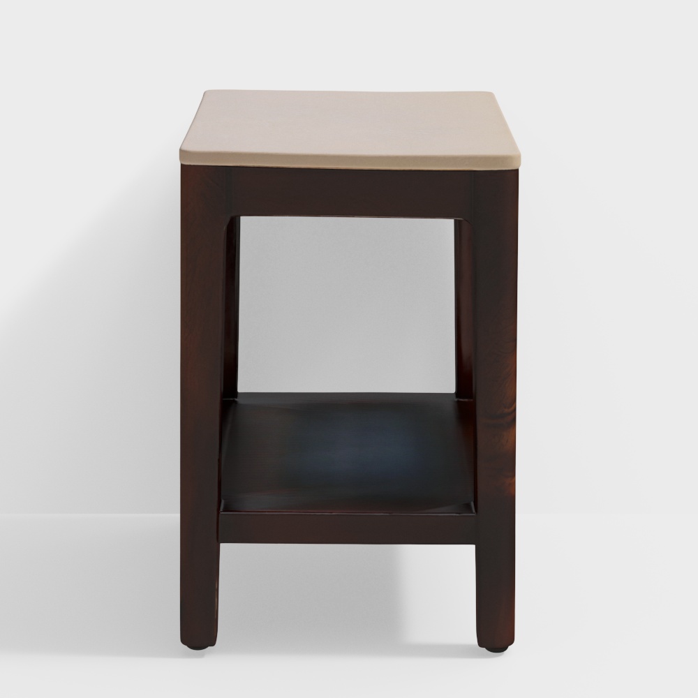 Dante Solid Wood Side Table in Walnut Colour3D模型