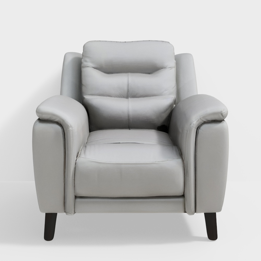 Alexa Half Leather Single Seater Sofa in Light Gre3D模型