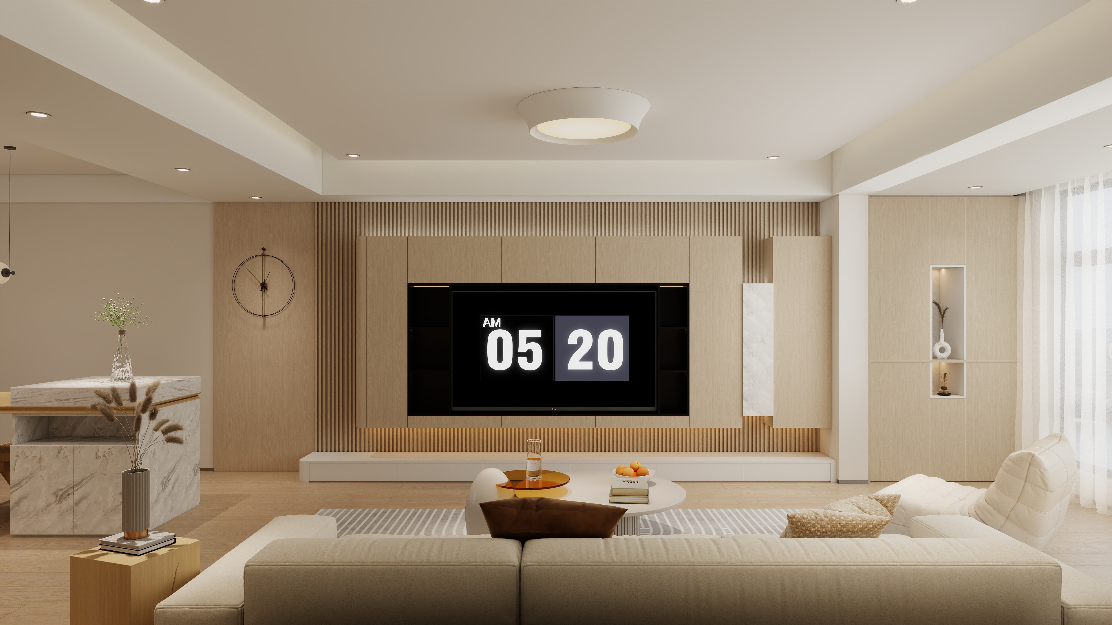 设计师-朝一-科创罗山135㎡-现代原木风装修效果图