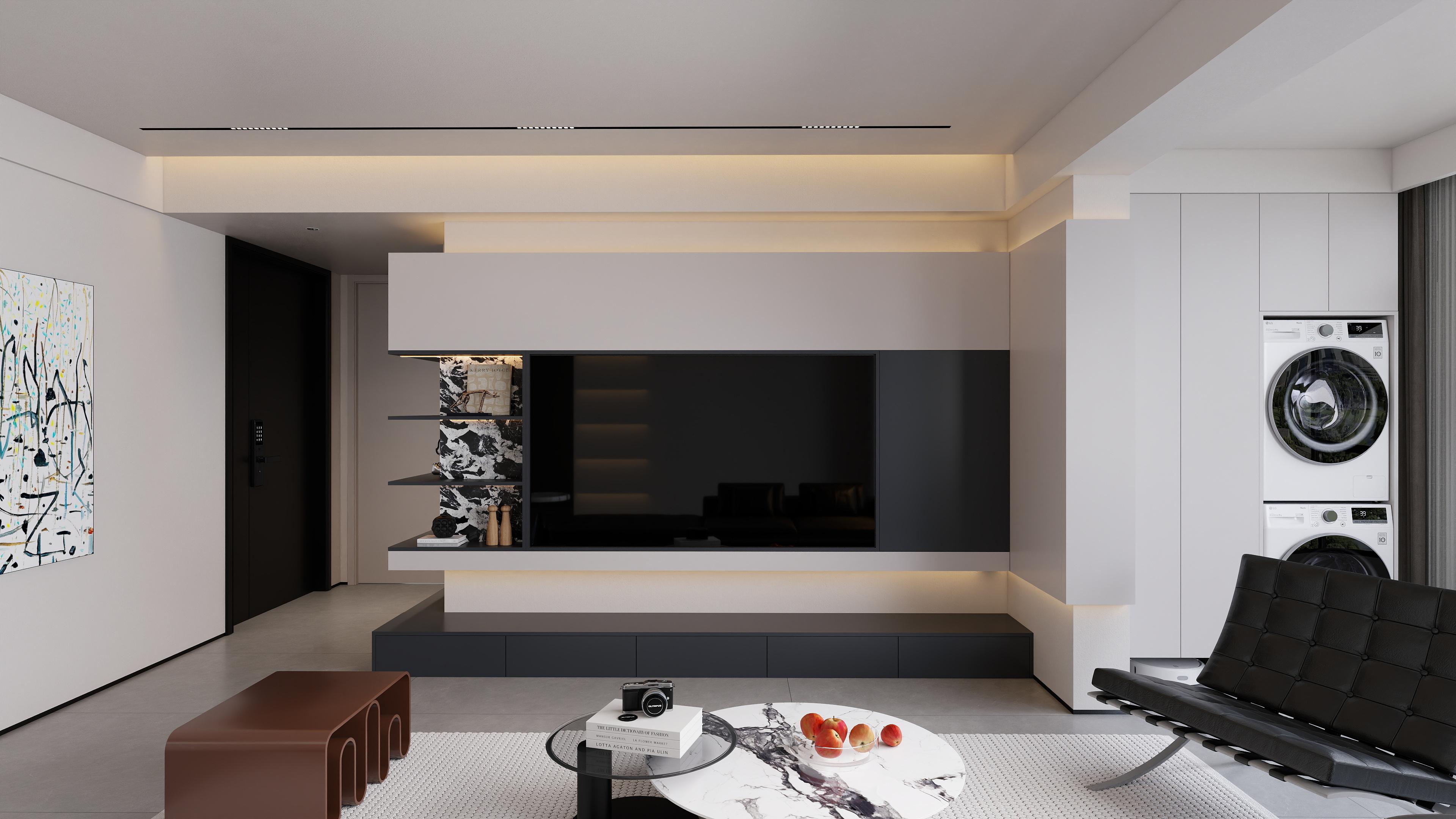 楠乔-现代简约11-无主灯精装修效果图