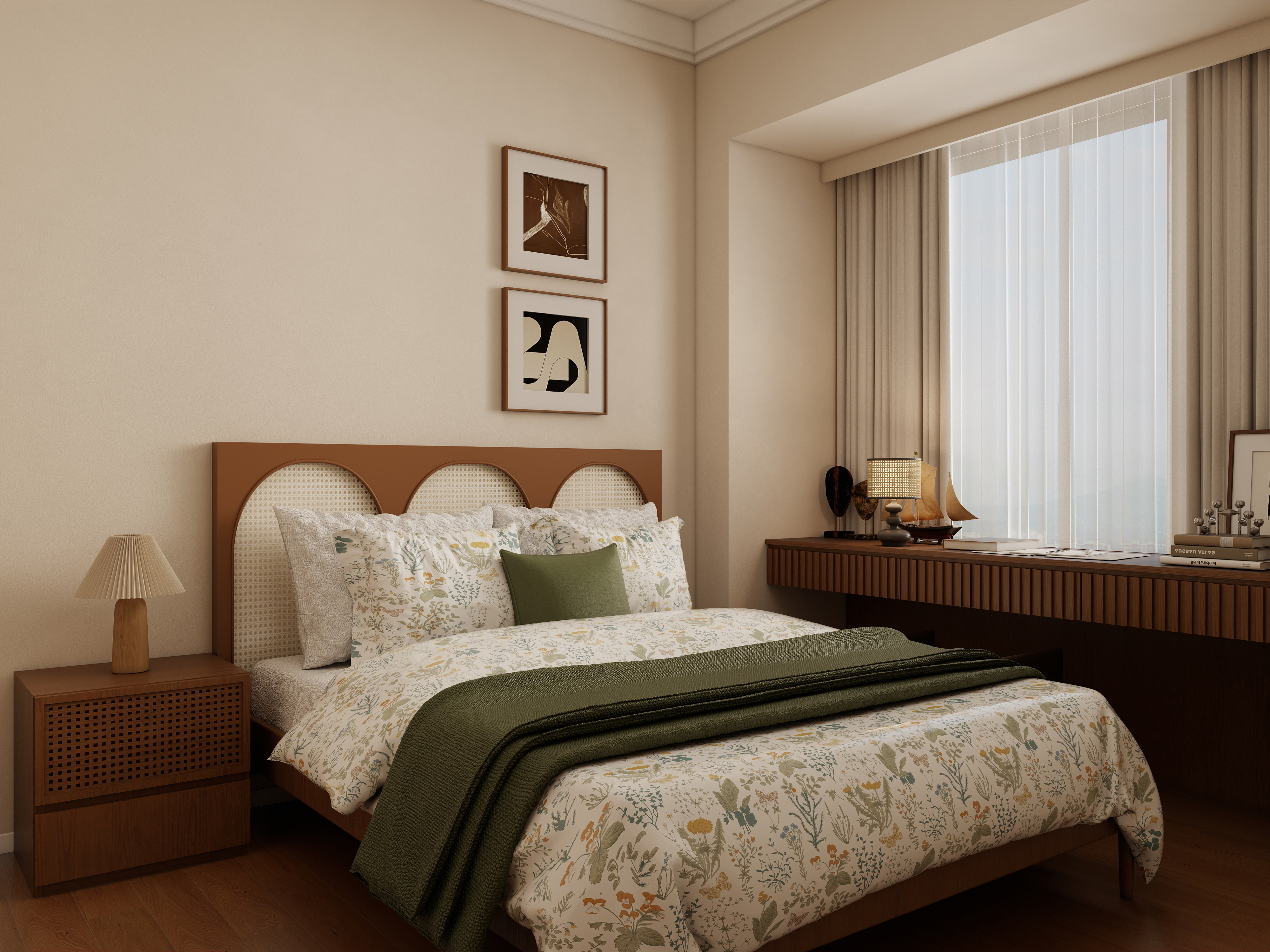 庄育霖-悦享花醍103平复古风3室装修效果图