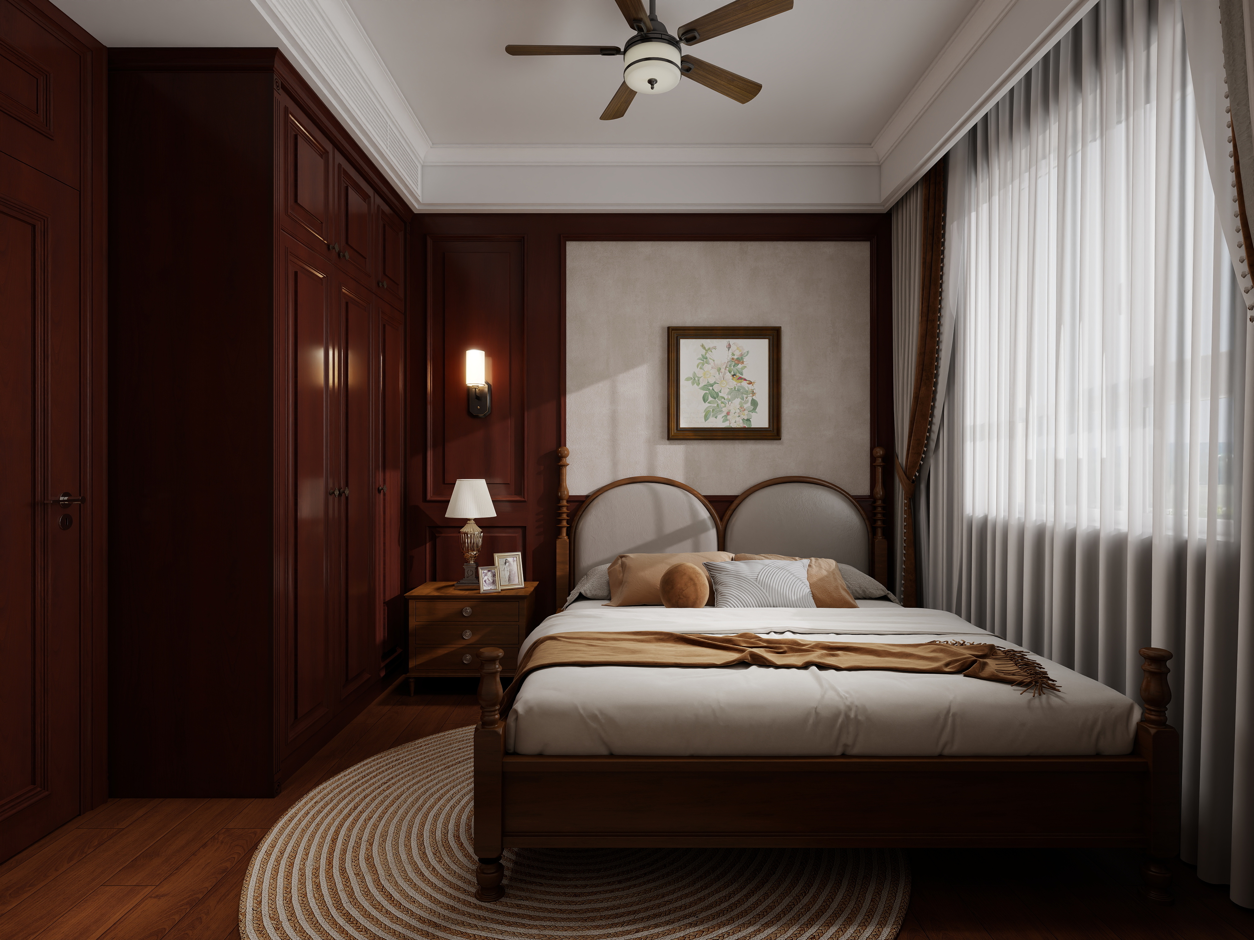 张岩-美式复古120㎡装修效果图