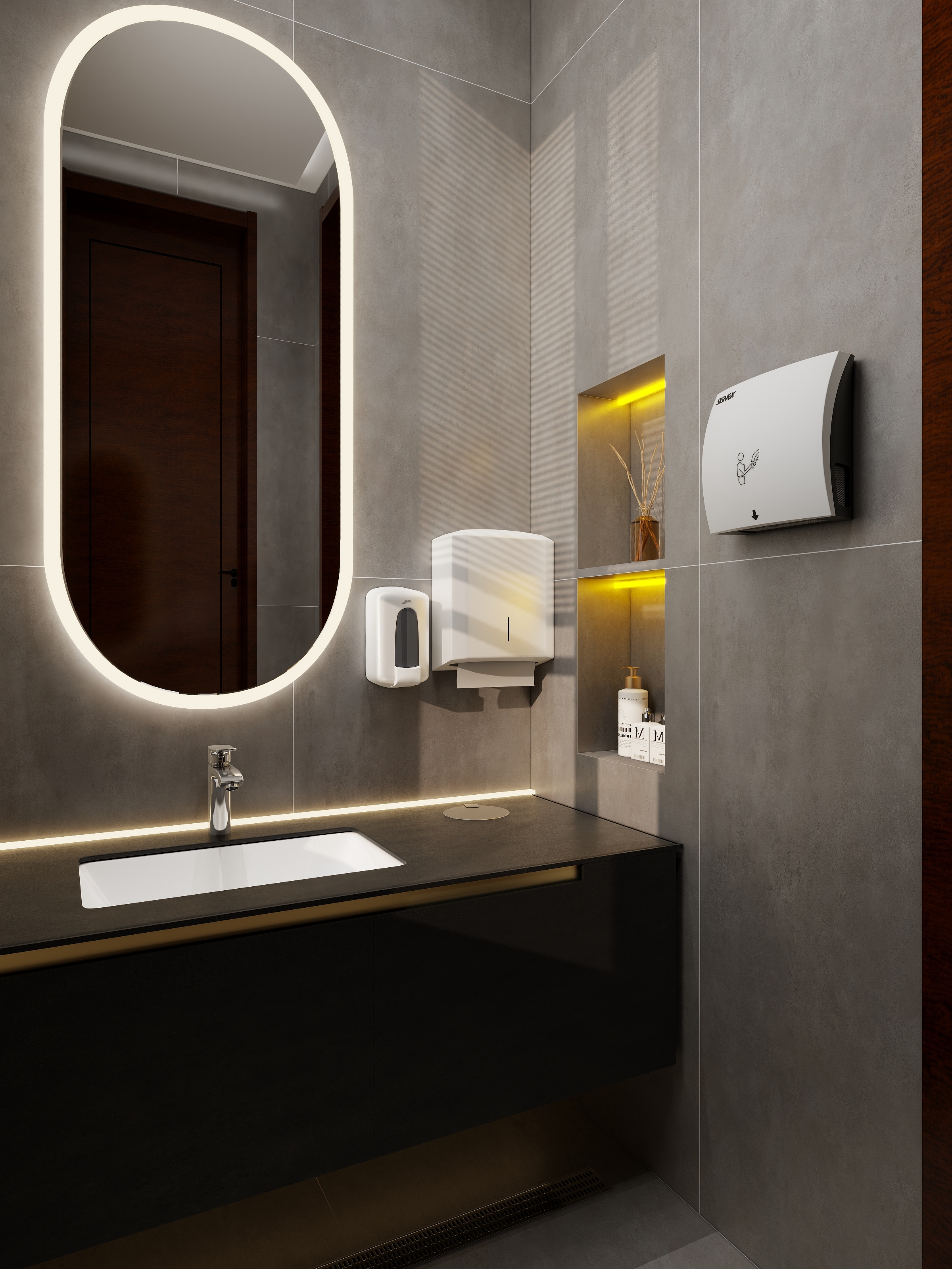 叫西西的鱼-区政府卫生间-灰色系-装修设计方案