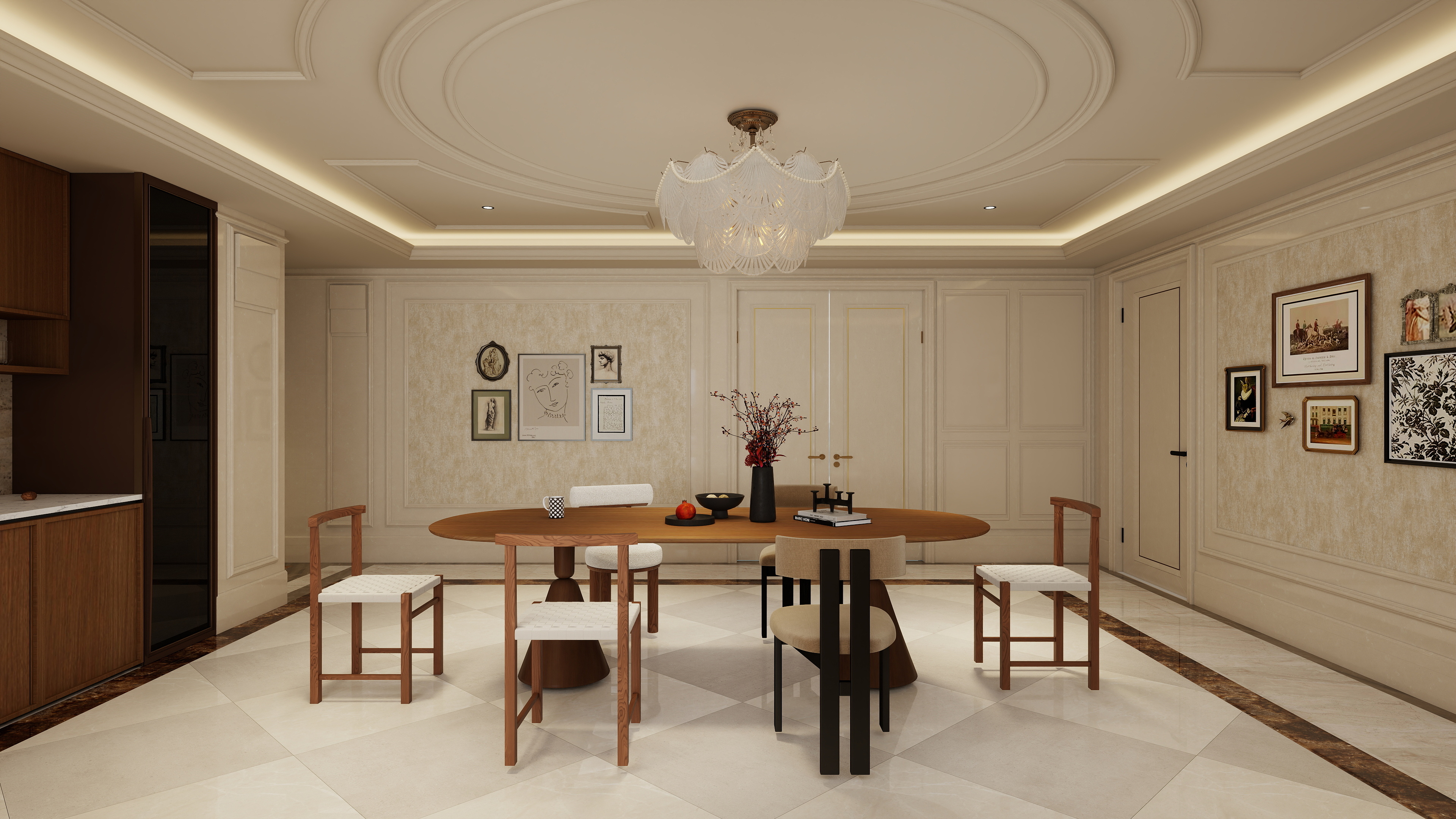 星空设计500一套-104㎡混搭风会所装修效果图