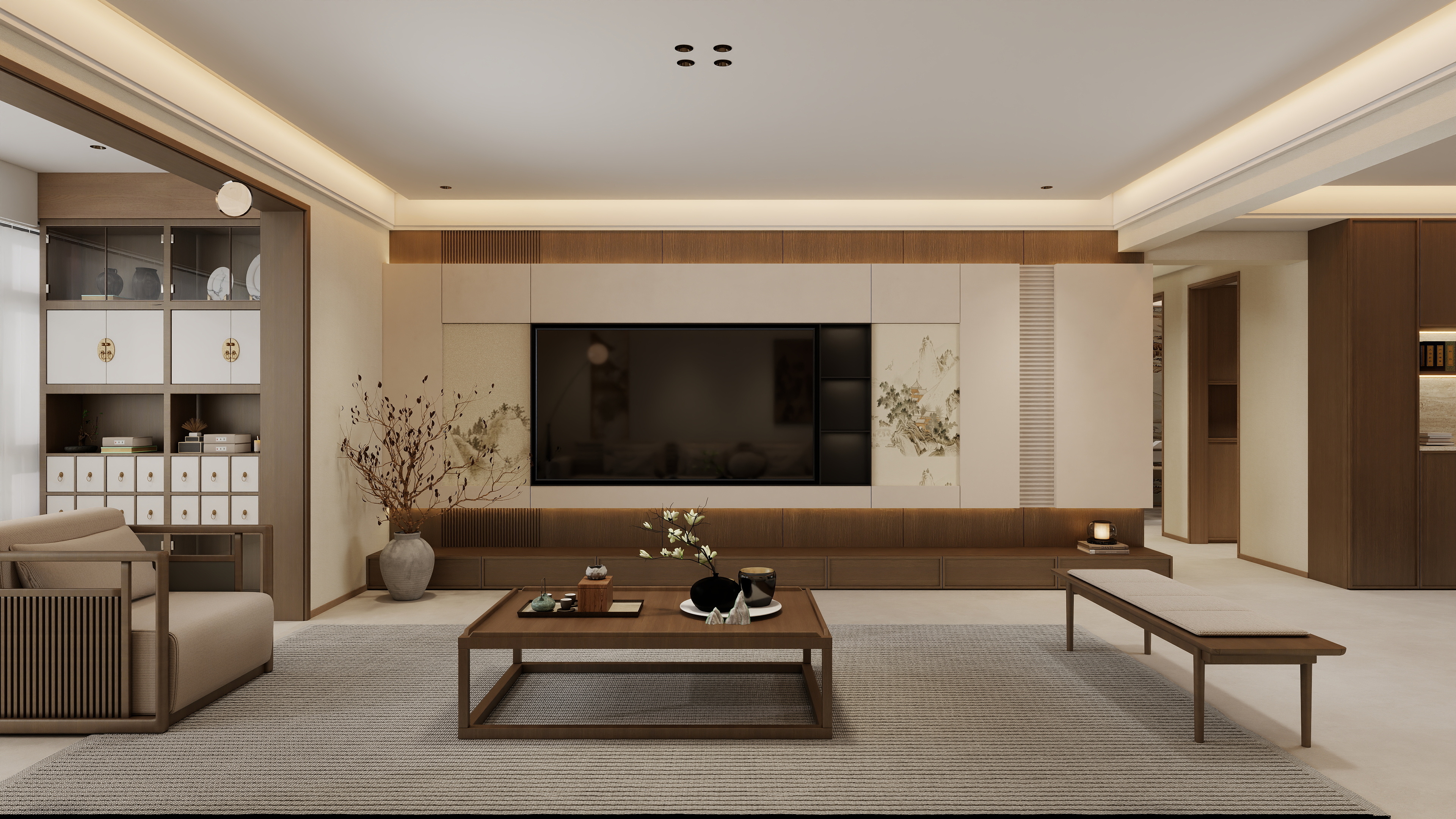 张煜强煜境设计-158平米宋氏新中式四房装修效果图