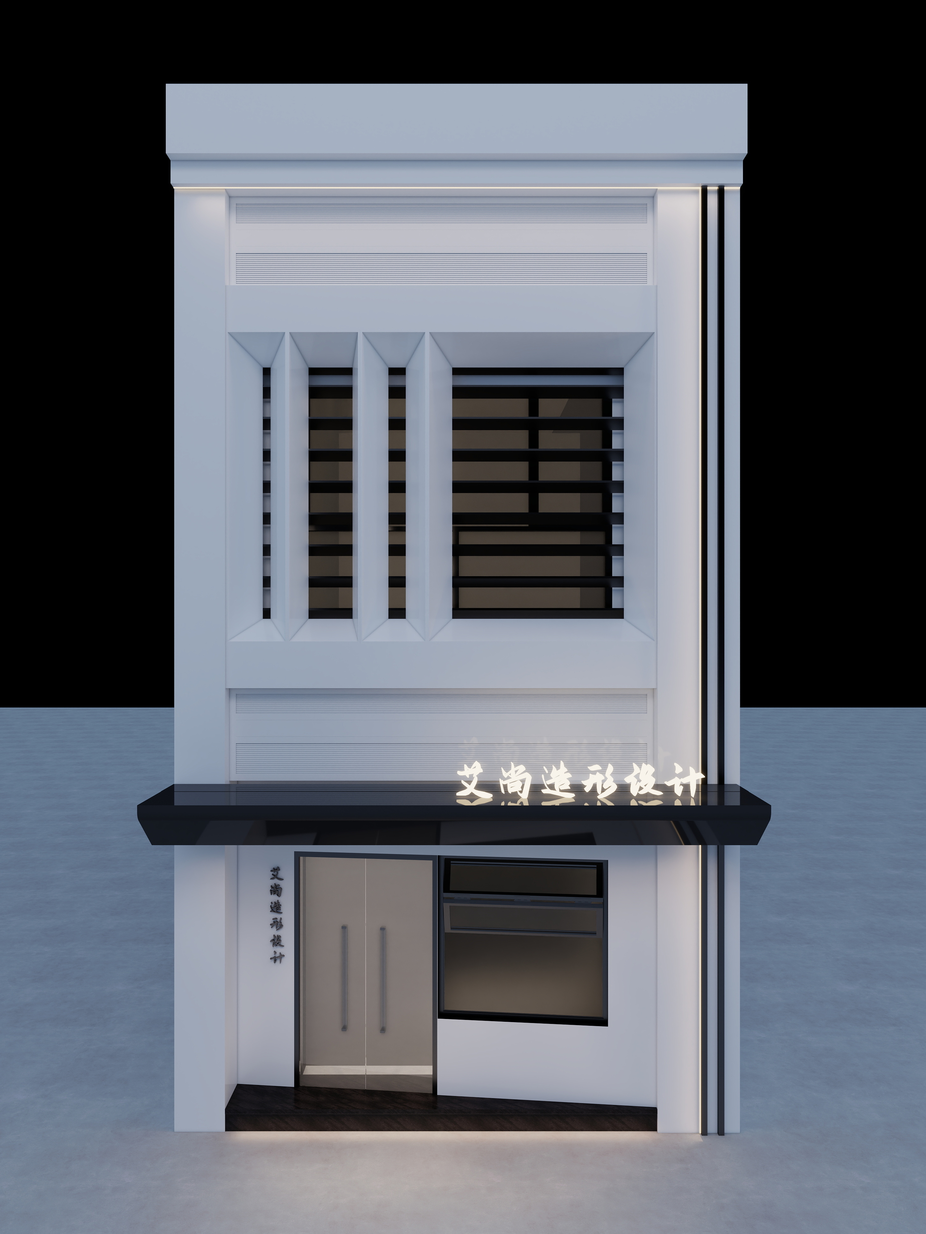 室内设计师Shany-理发店门头设计装修效果图