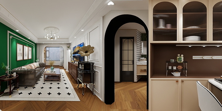 大白设计DBD-蔡厝嘉园3-1-2104美式风格-装修设计方案