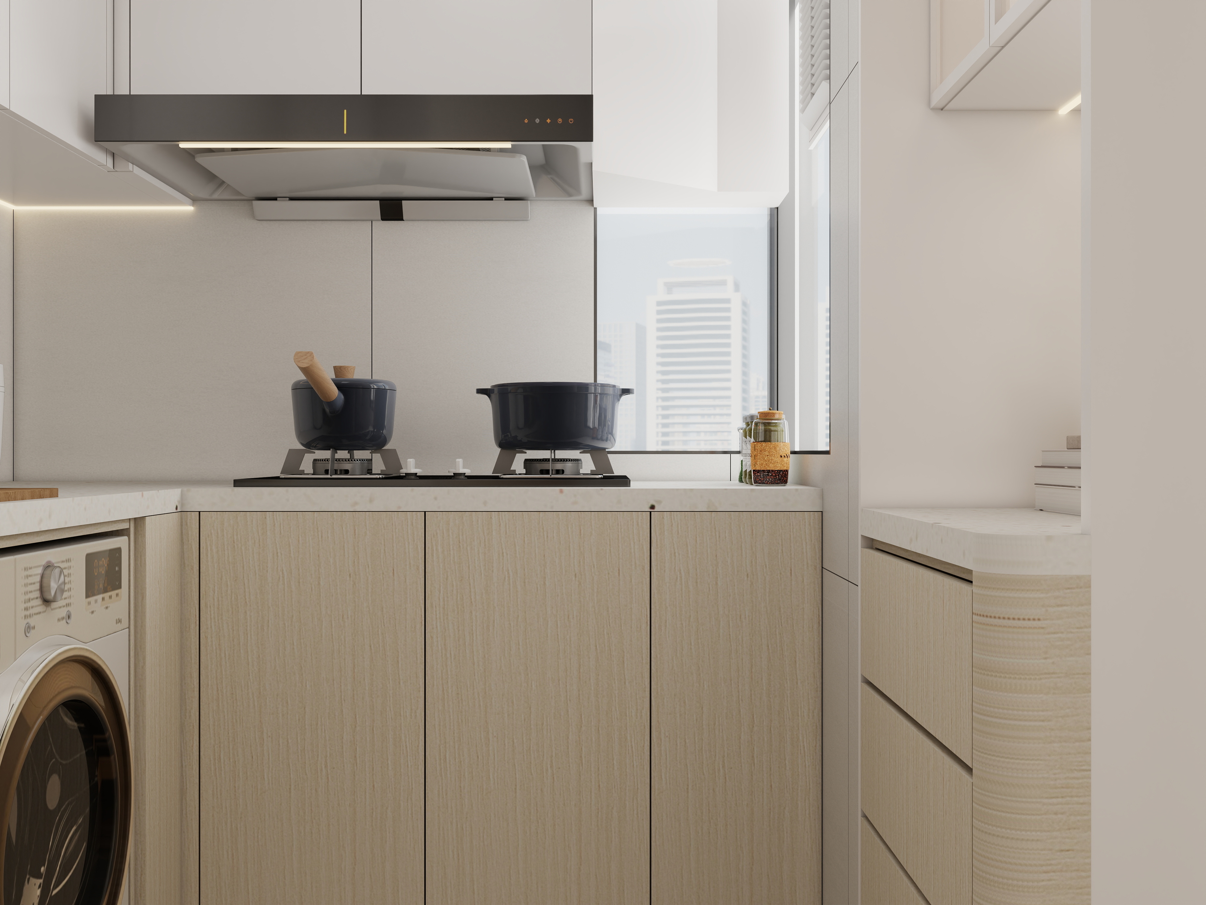 庄育霖-天水围乐湖居46平奶油风2室装修效果图