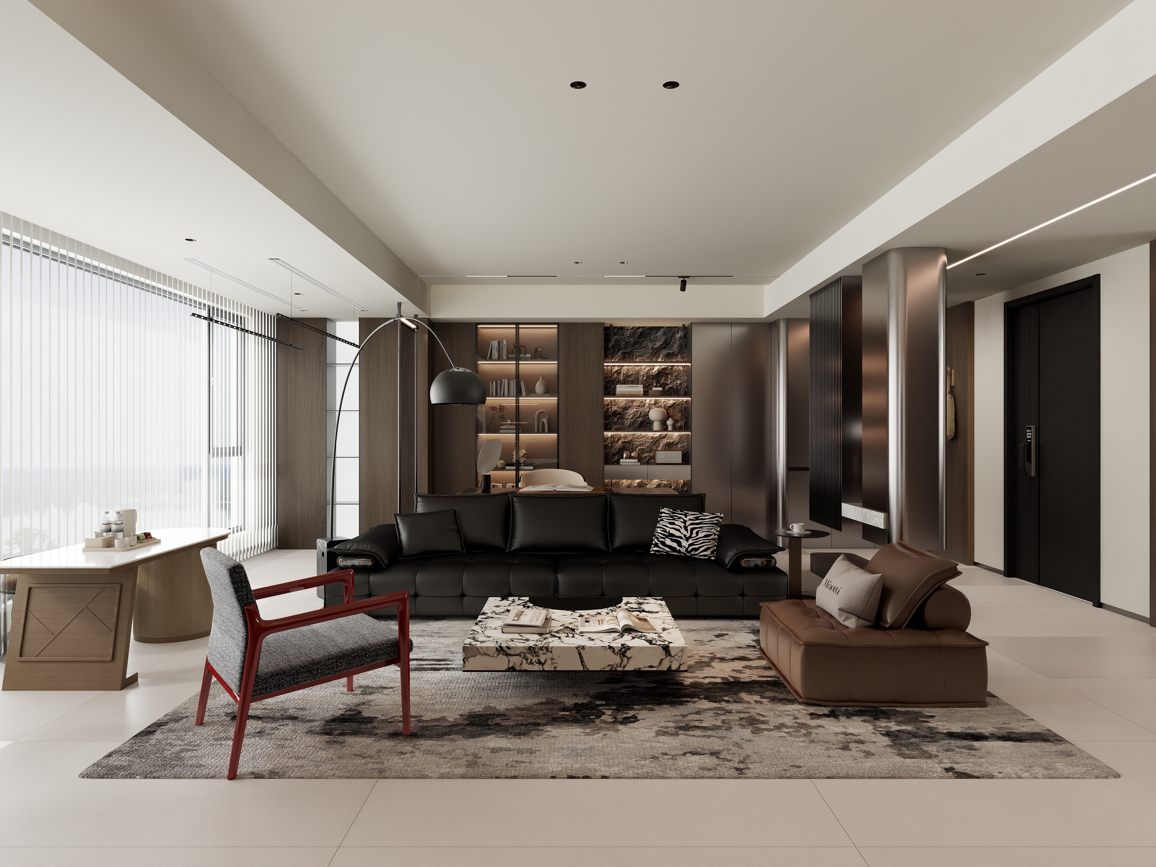 至简名设一钱春-130平意式轻奢三居室【春】-装修设计方案