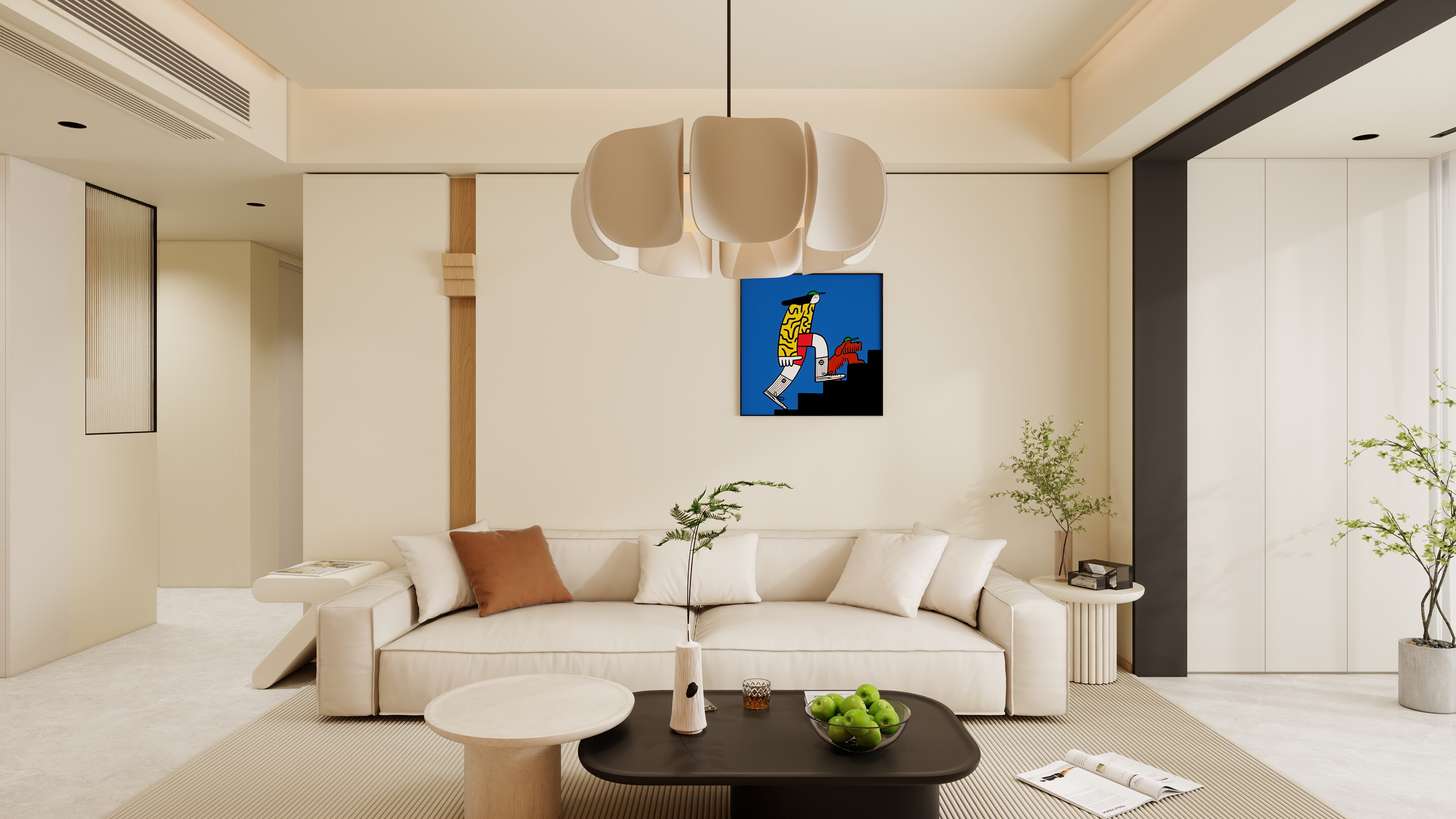 一涧设计-现代简约奶油风-装修设计方案