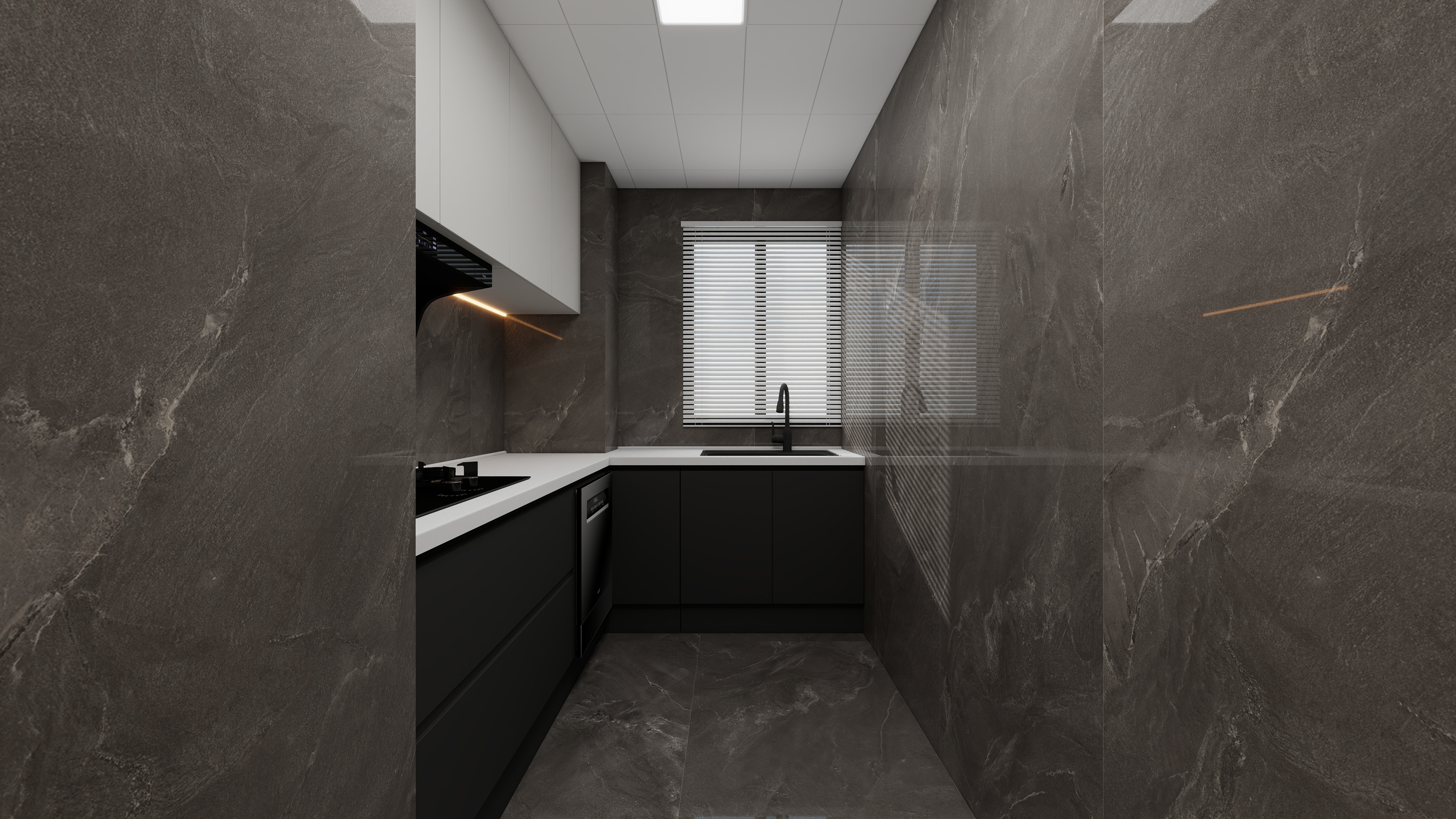 设计师丨胡月平-轻奢意式港式140㎡5室装修效果图