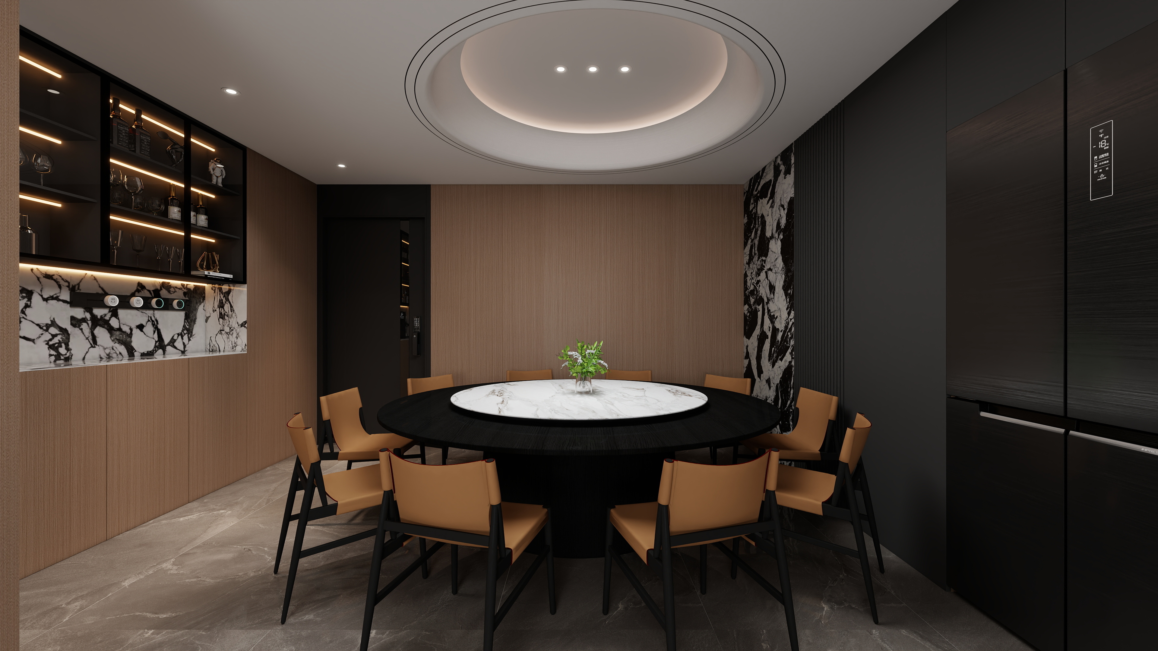 设计师丨胡月平-轻奢意式港式140㎡5室-装修设计方案