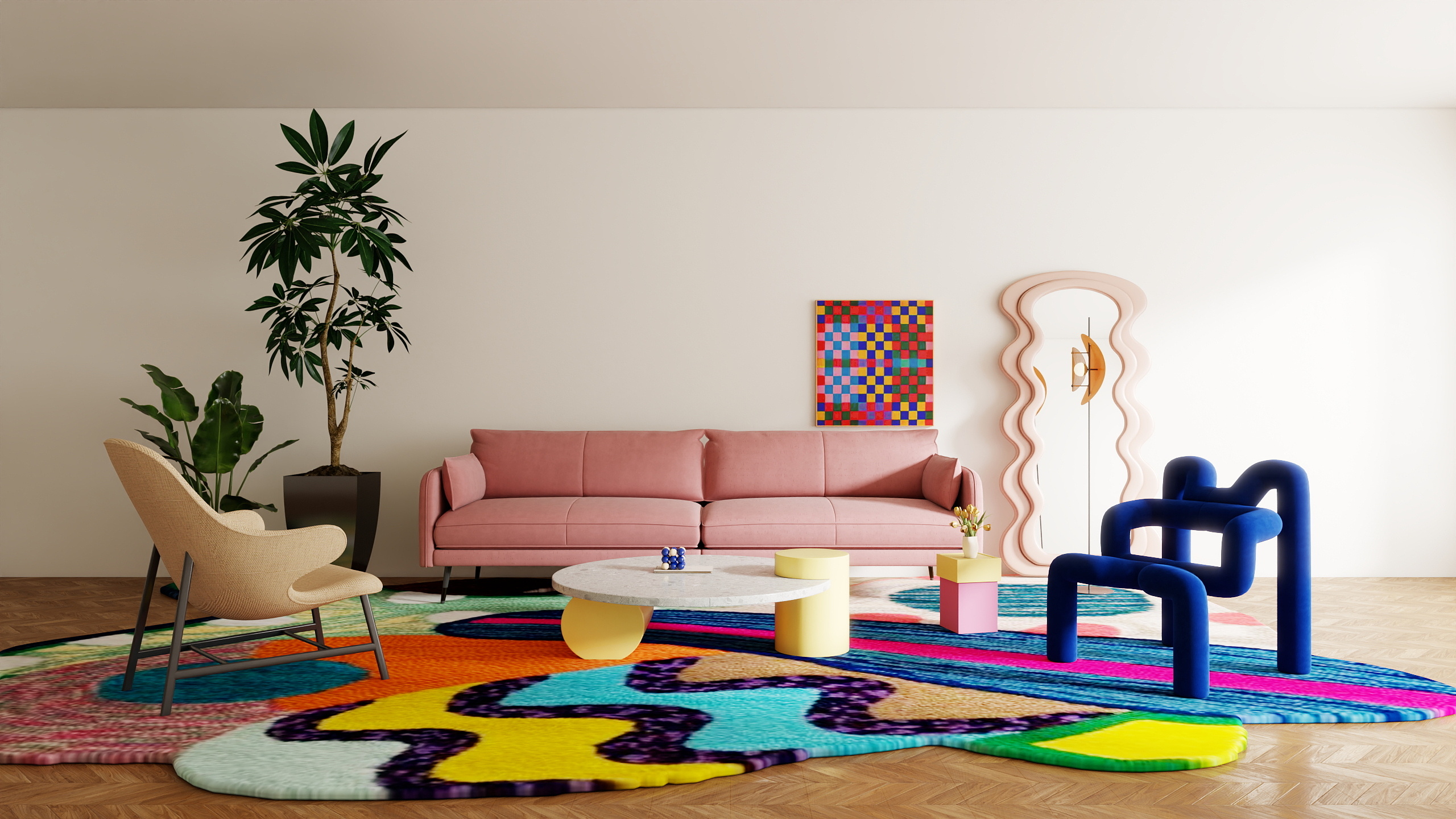 迷路酷-多巴胺客厅-装修设计方案