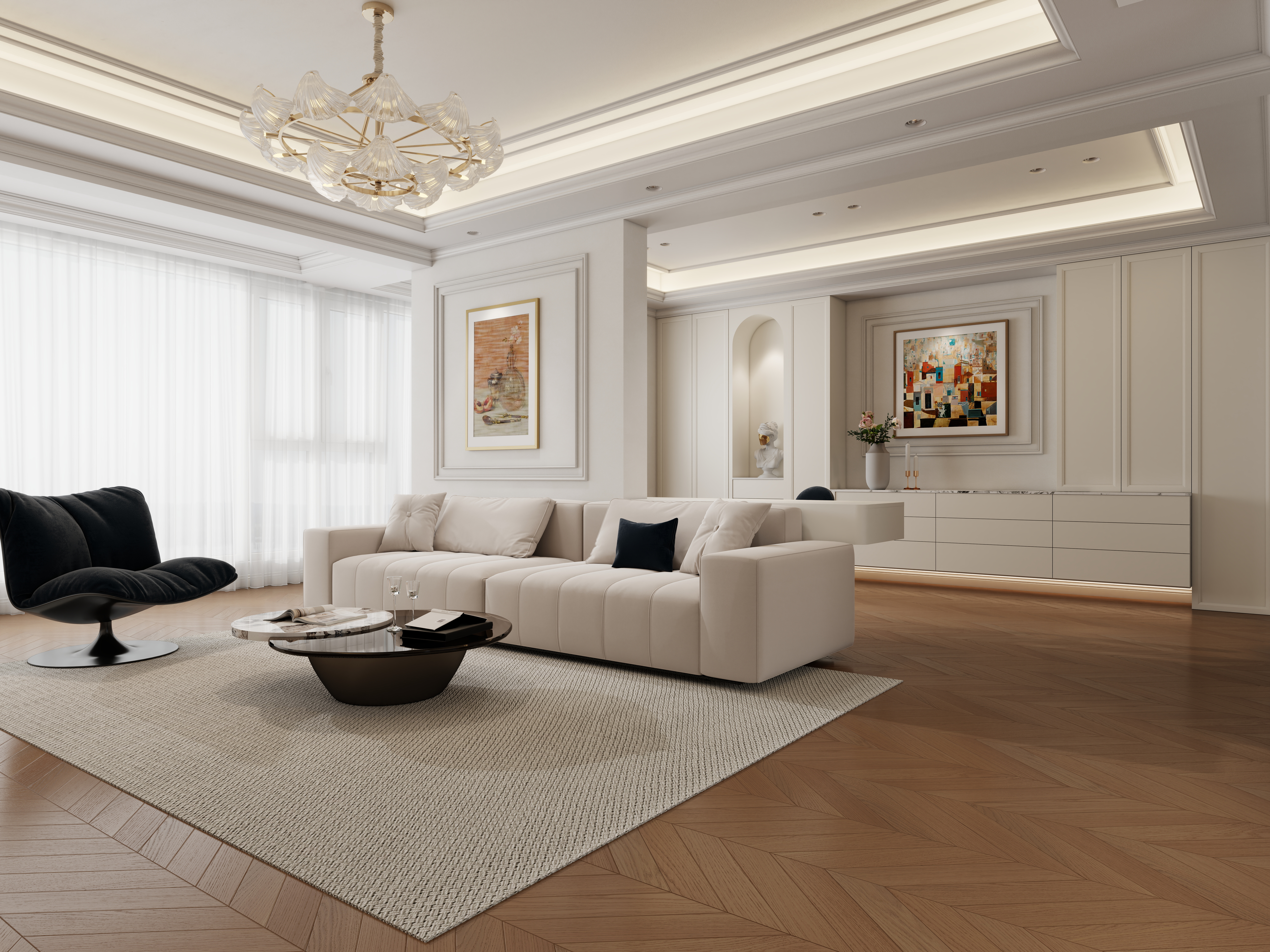 设计师朱学帅-湖光山色法式轻奢-装修设计方案