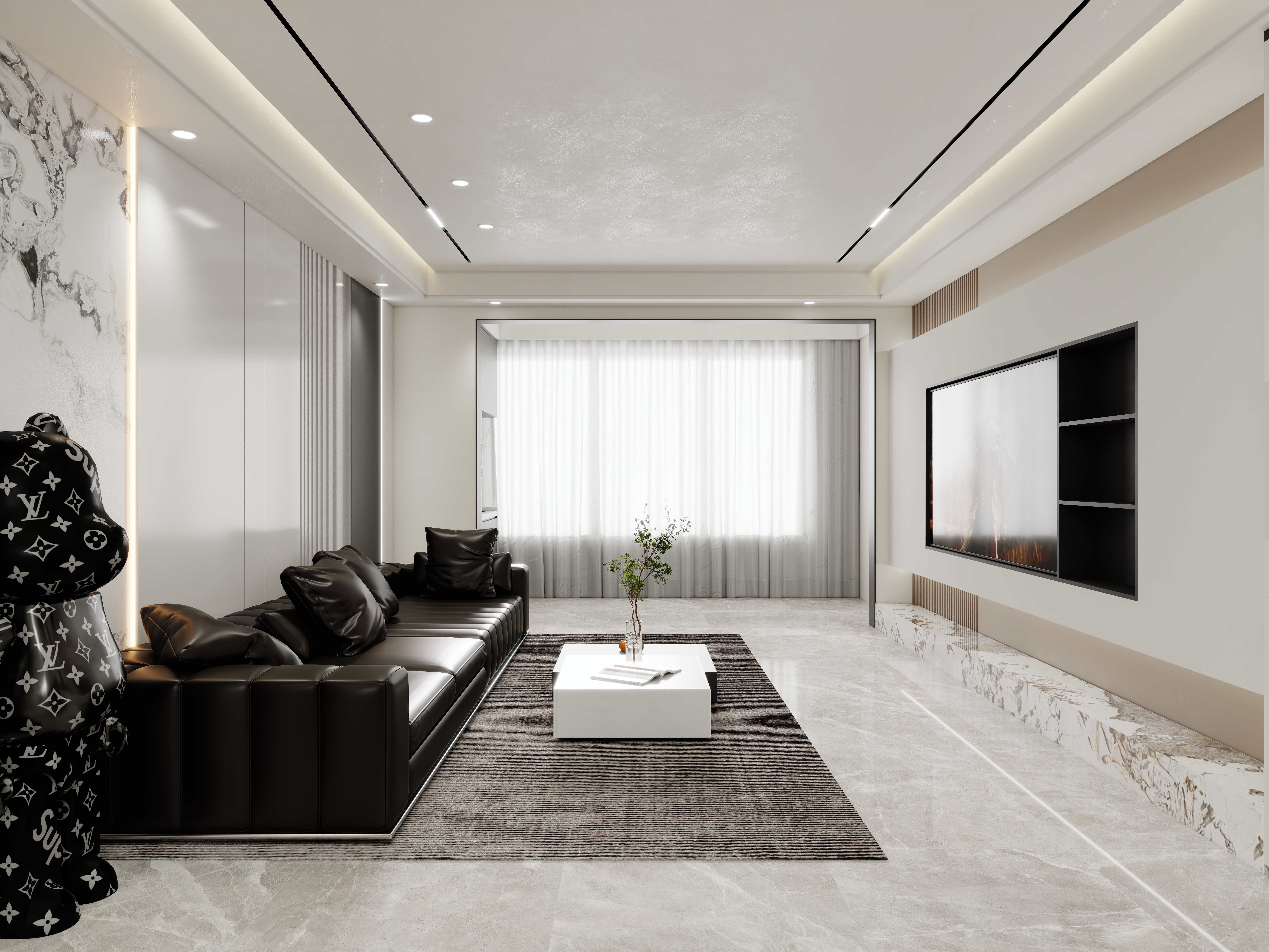 壹诺设计工作室-122㎡3室-现代简约装修效果图