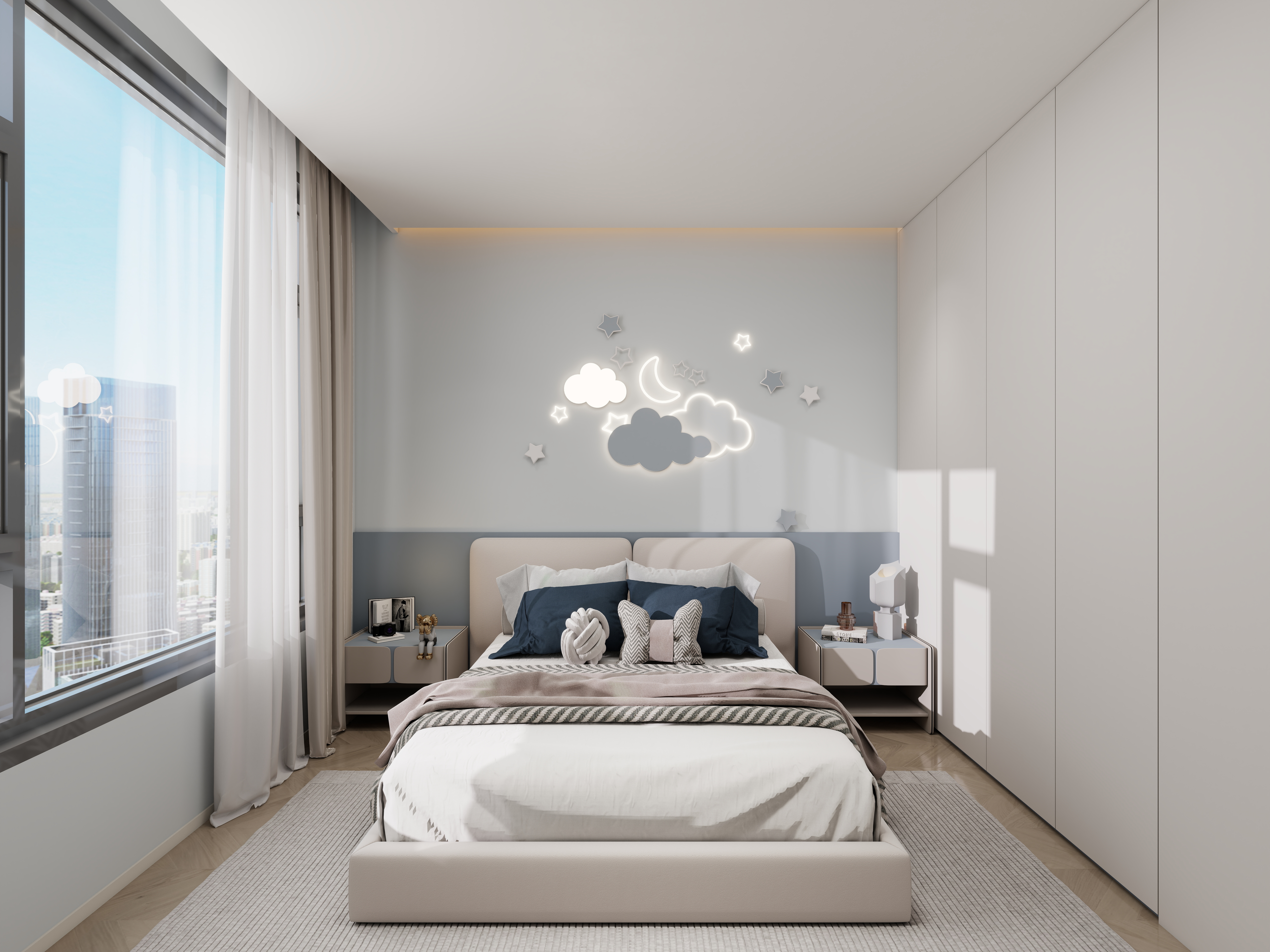 艺雅丽-119现代奶油风装修效果图