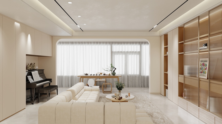 壹诺设计工作室-148㎡3室-原木风装修效果图