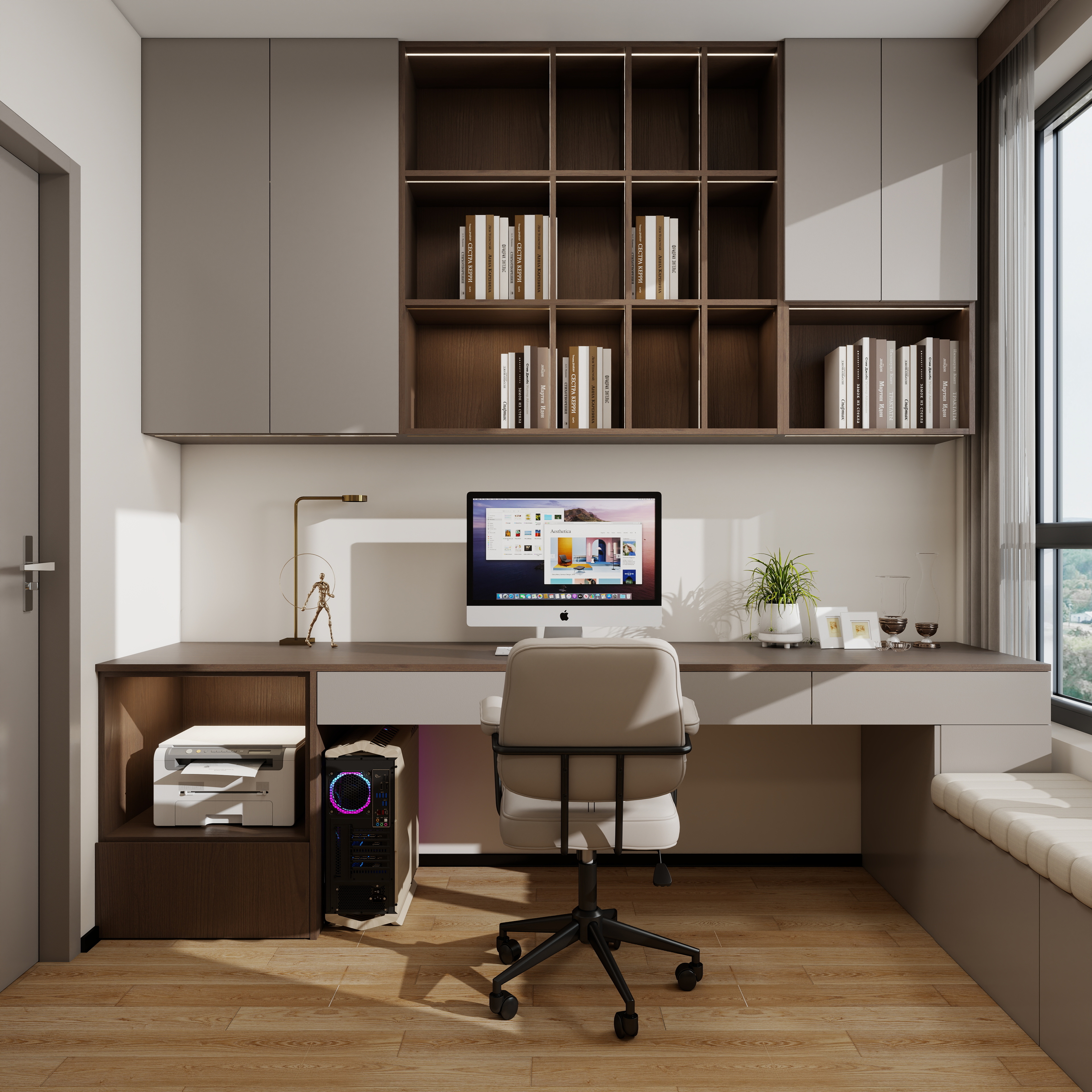 设计师言色-6平米小书房全屋定制设计装修效果图