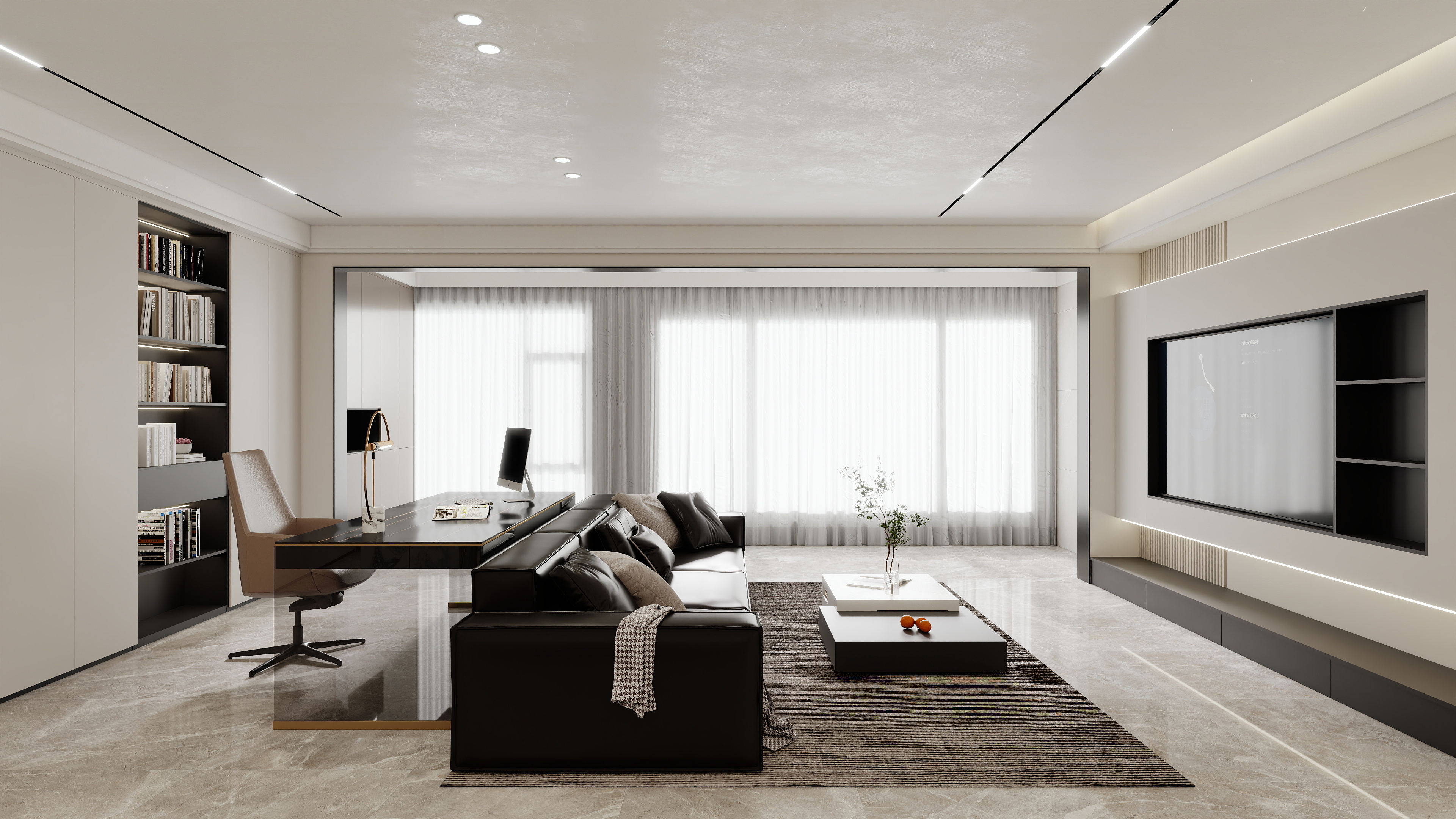 壹诺设计工作室-118㎡4室-现代简约装修效果图