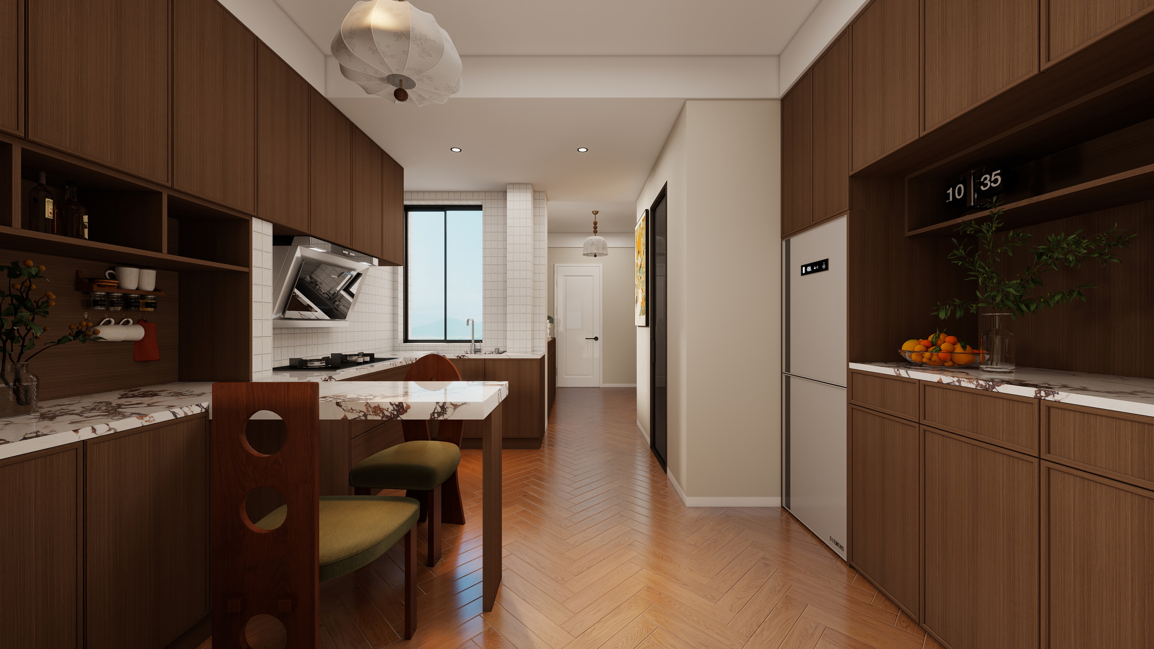 果乐设计-59方复古风格两居室装修效果图