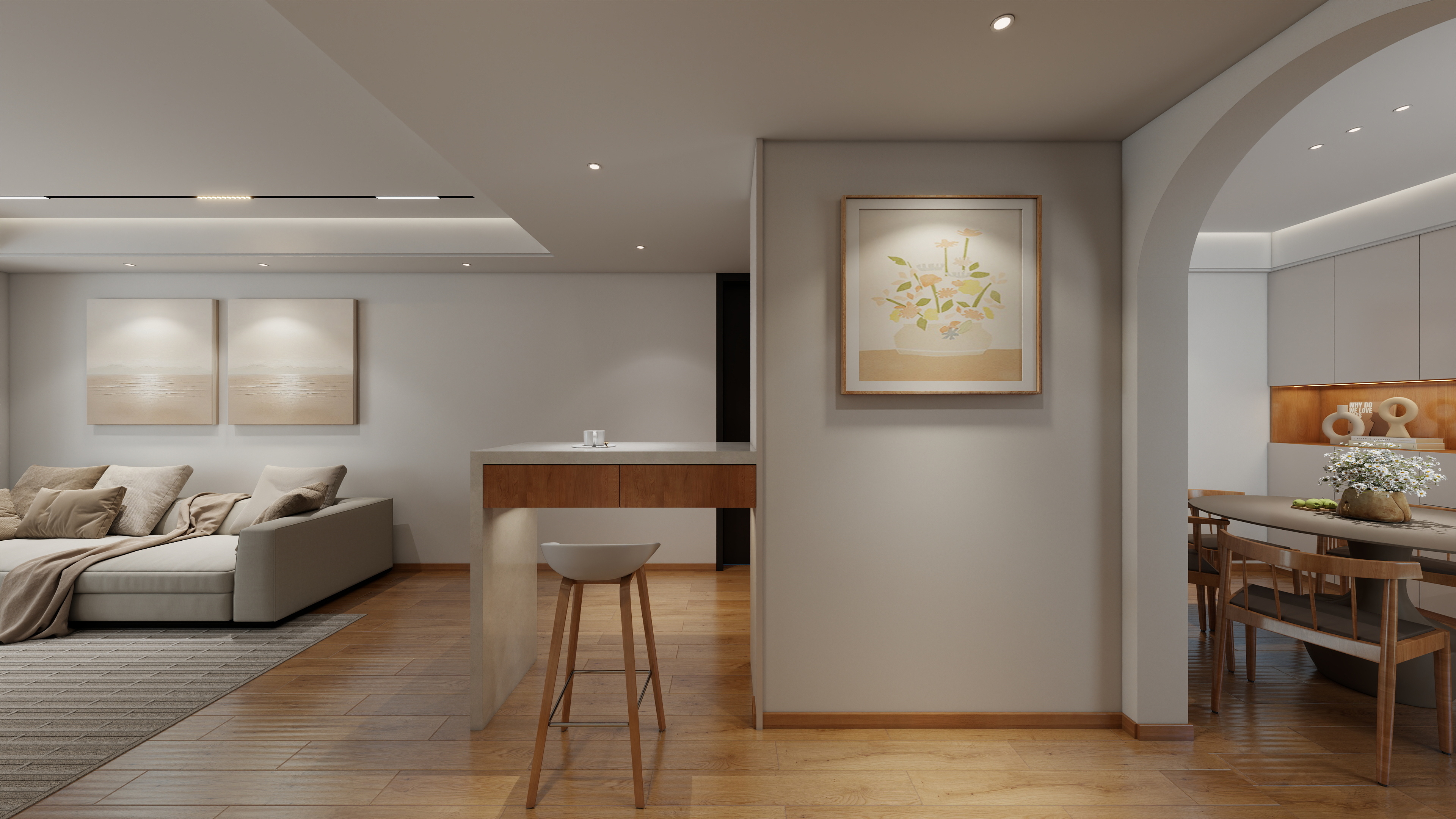 沈有波-假日广场130M2原木风装修效果图