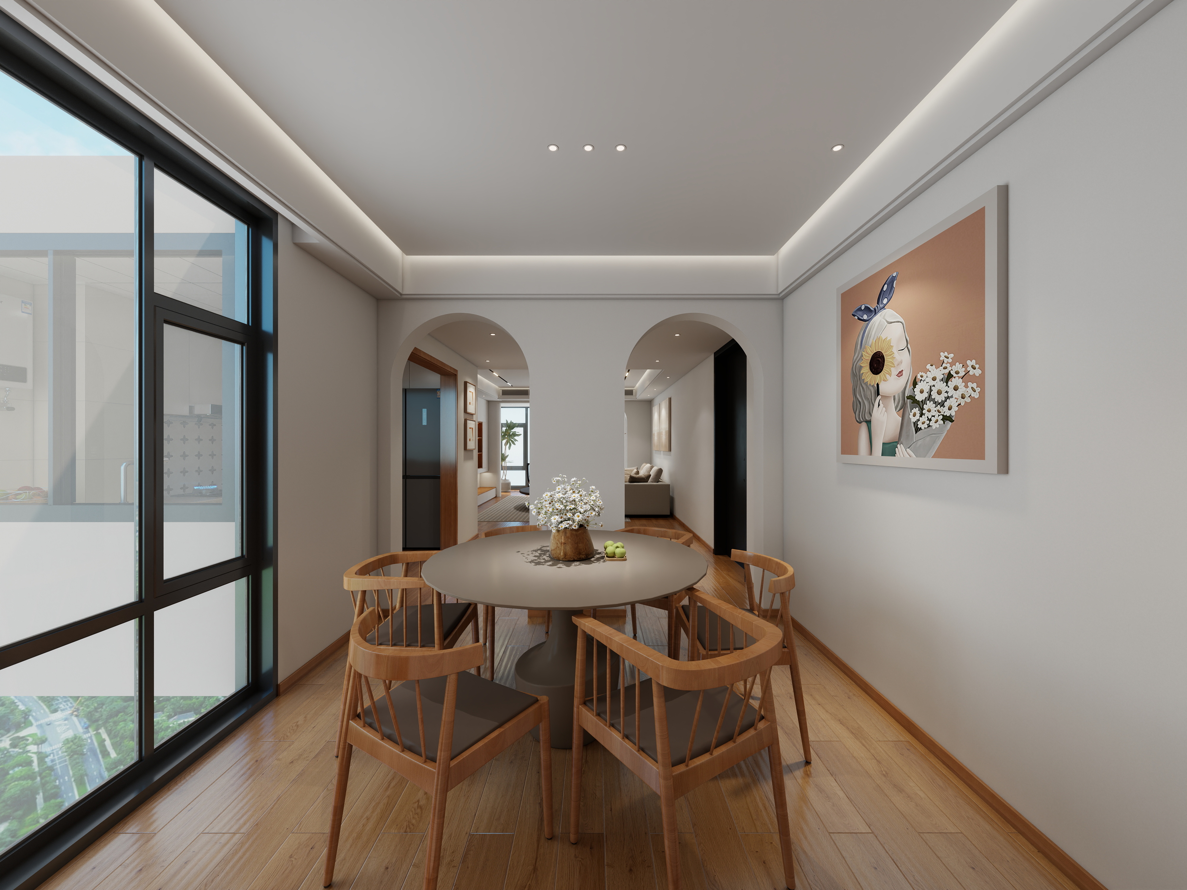 沈有波-假日广场130M2原木风装修效果图