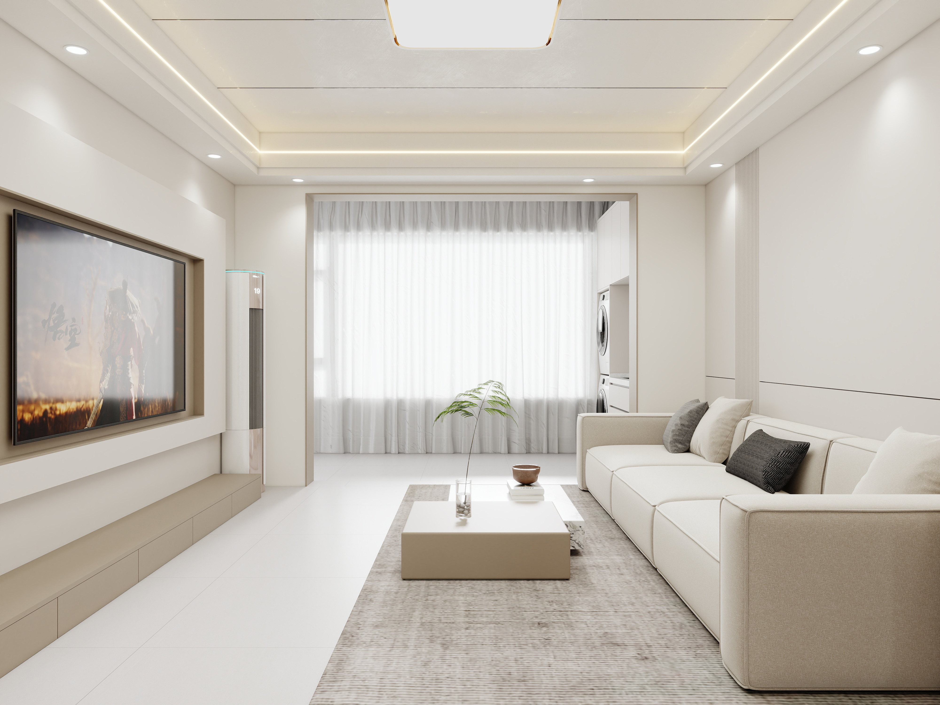 壹诺设计工作室-138㎡3室-现代简约装修效果图