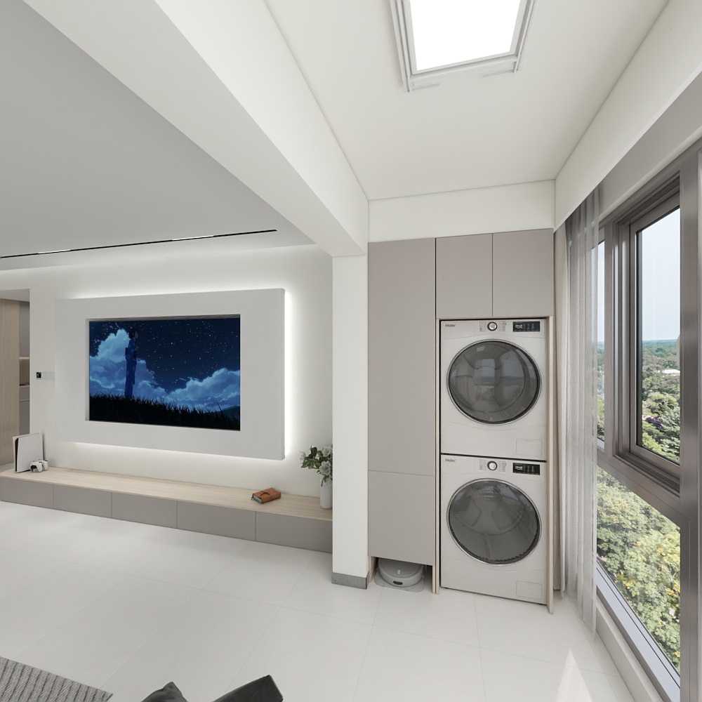 梓汐设计-金茂长沙国际社区120㎡4室 方案2装修效果图