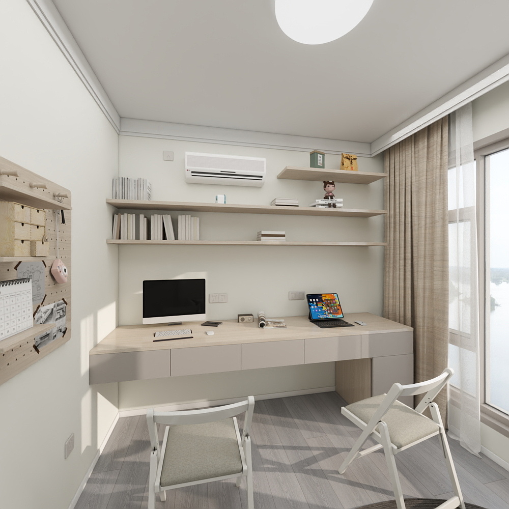 梓汐设计-金茂长沙国际社区120㎡4室 方案2装修效果图