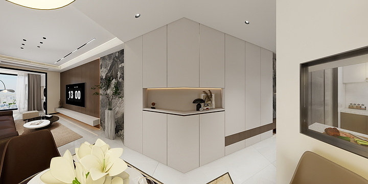 远山青--意式简约丨96㎡三室改二室-装修设计方案