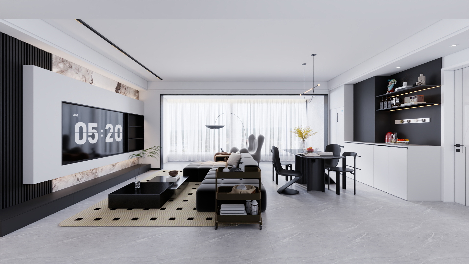 融乐饰家-极简黑白灰，很不错-装修设计方案