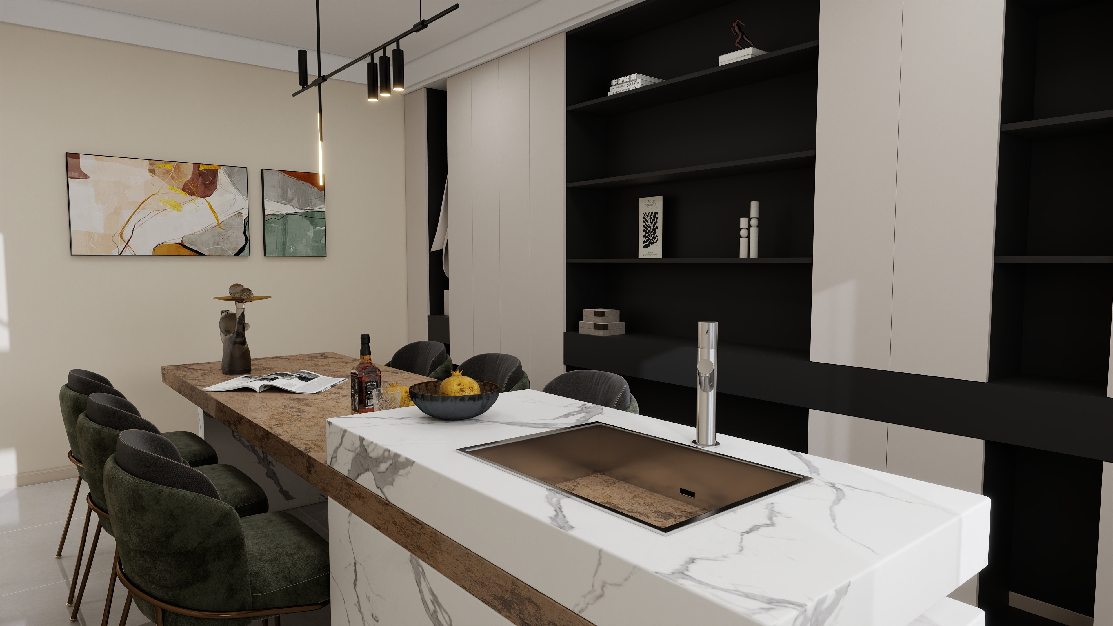 何松帅-静谧之境二层别墅装修效果图