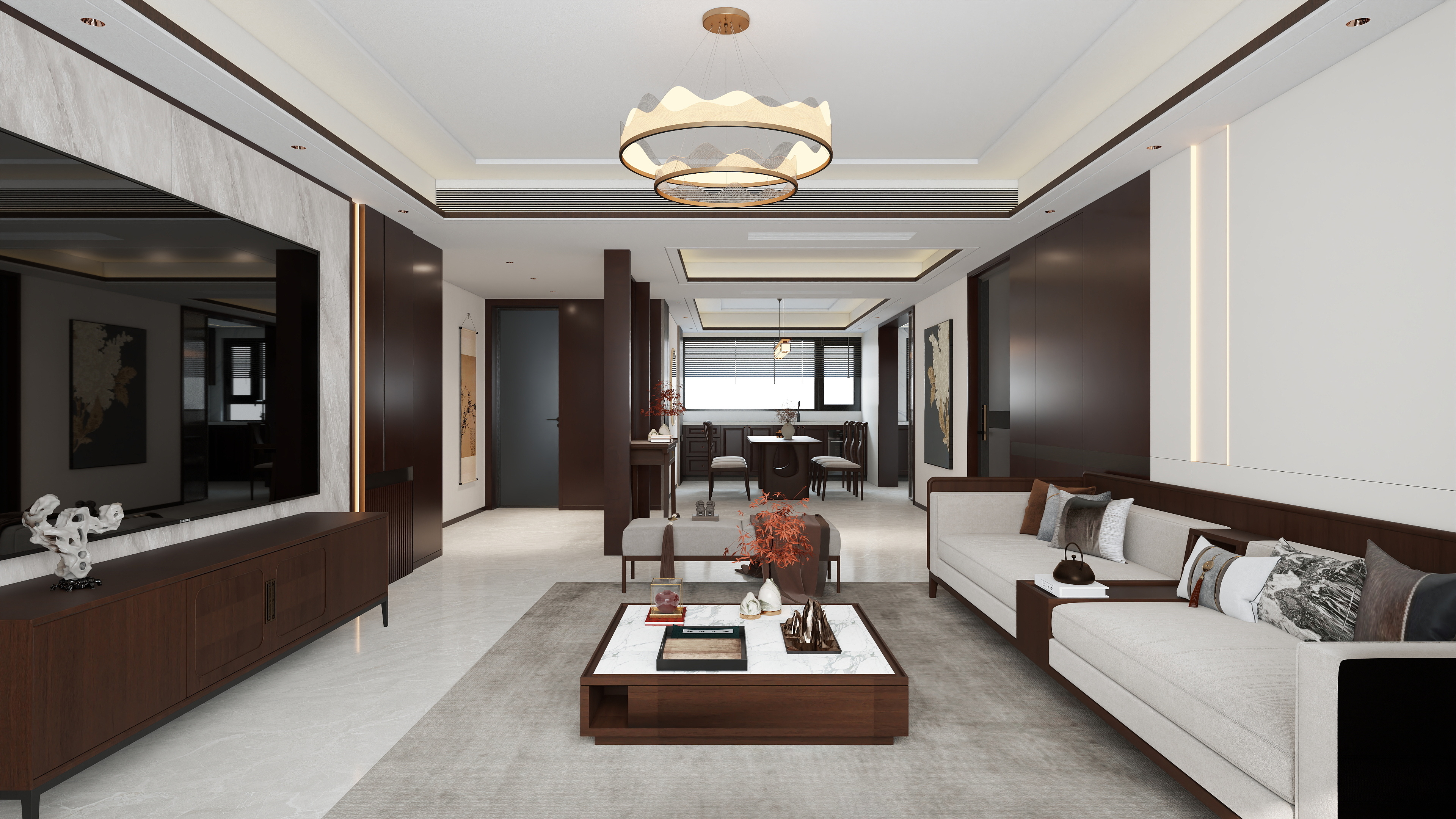 梦天木门垣曲店-天舜和苑8-1-501（新中式）-装修设计方案