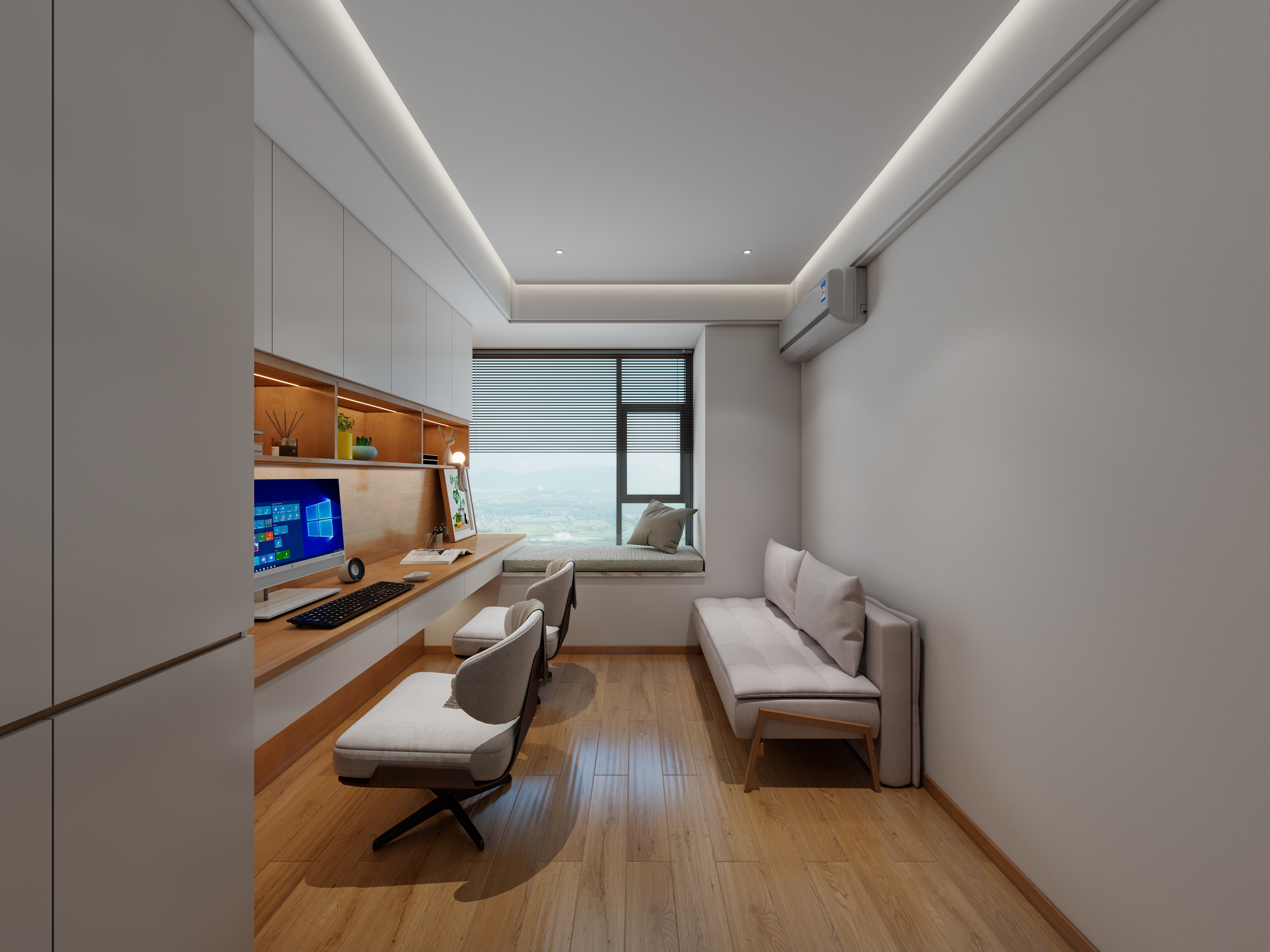 沈有波-假日广场130M2原木风装修效果图