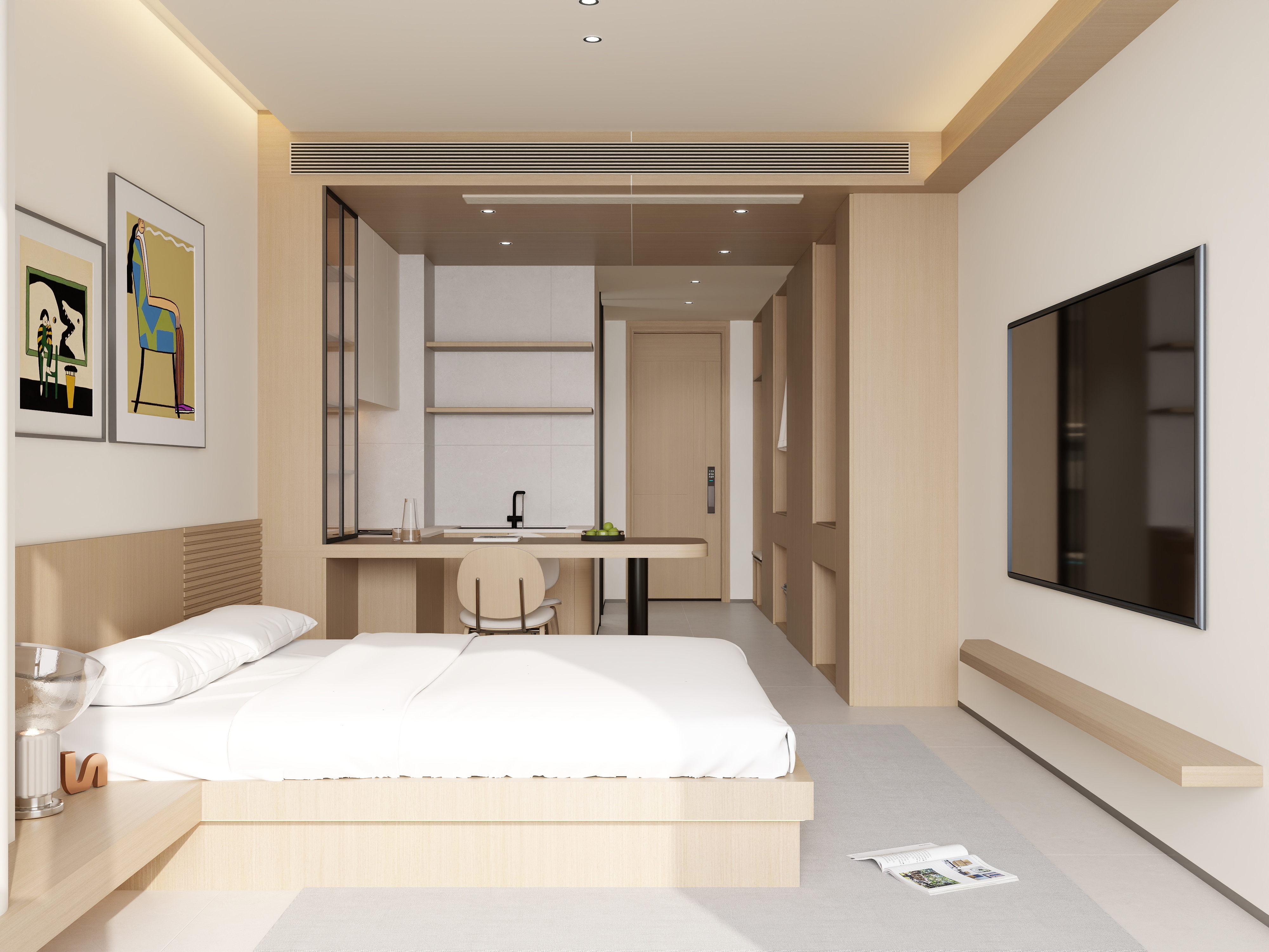 西安设计师汤汤-A2505月民宿-诧寂风、全季风、西安民宿-装修设计方案