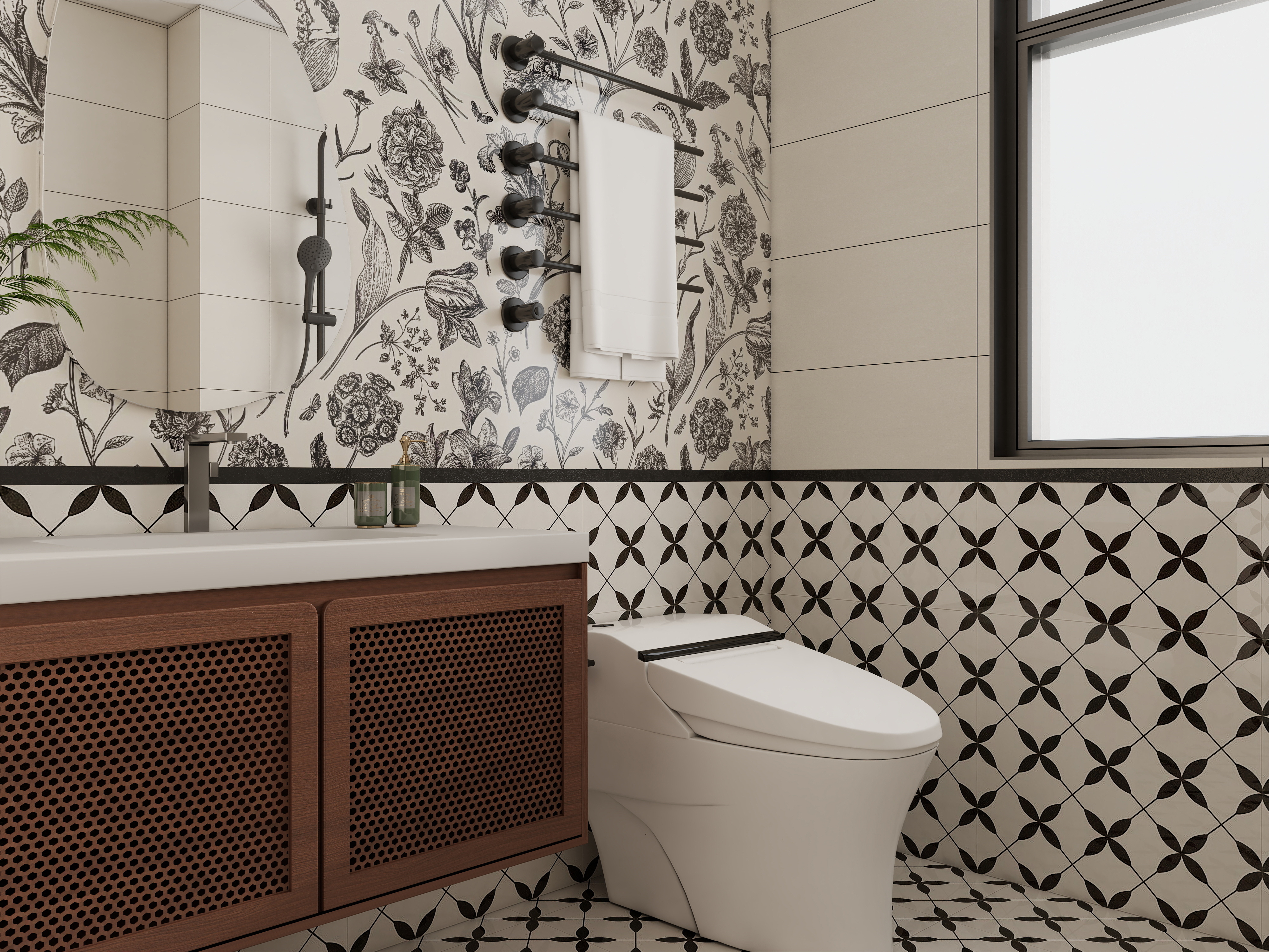 庄育霖-博达嘉园89平中古风2室装修效果图