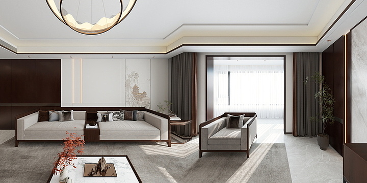 梦天木门垣曲店-天舜和苑8-1-501（新中式）方案2-装修设计方案