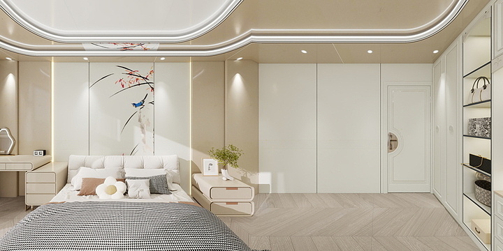 HongTing设计-优联建材卧室设计田园风-装修设计方案